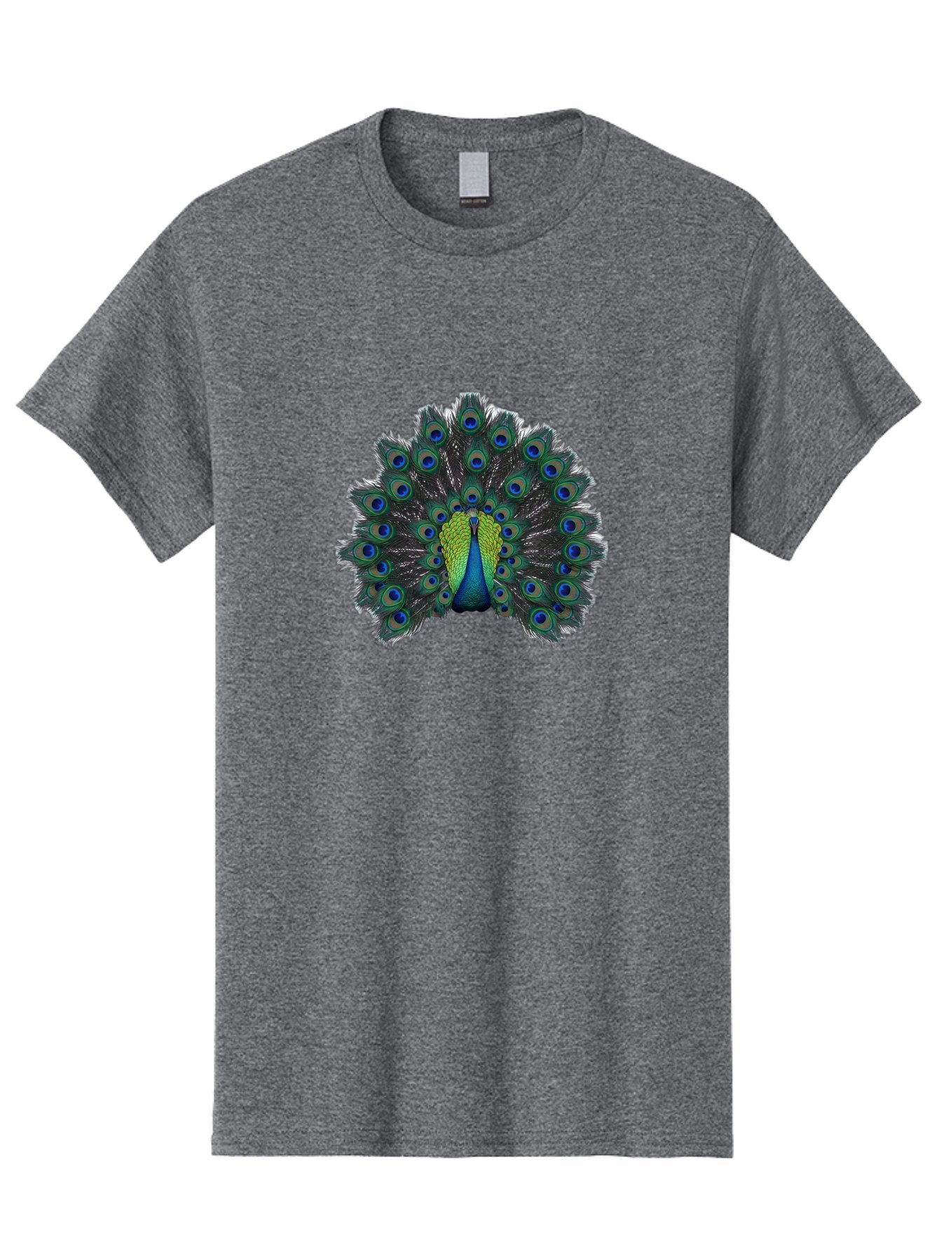 Peacock-17 Men'S Graphic Tee, 100% Cotton, Comfortable Casual Summer Wear, Machine Washable, Peacock With Spread Tail, Vibrant Feathers, Blue And Green Plumage, Eye-Catching Display, Majestic Bird, Exotic Beauty, Colorful Tail Feathers Bab078 9