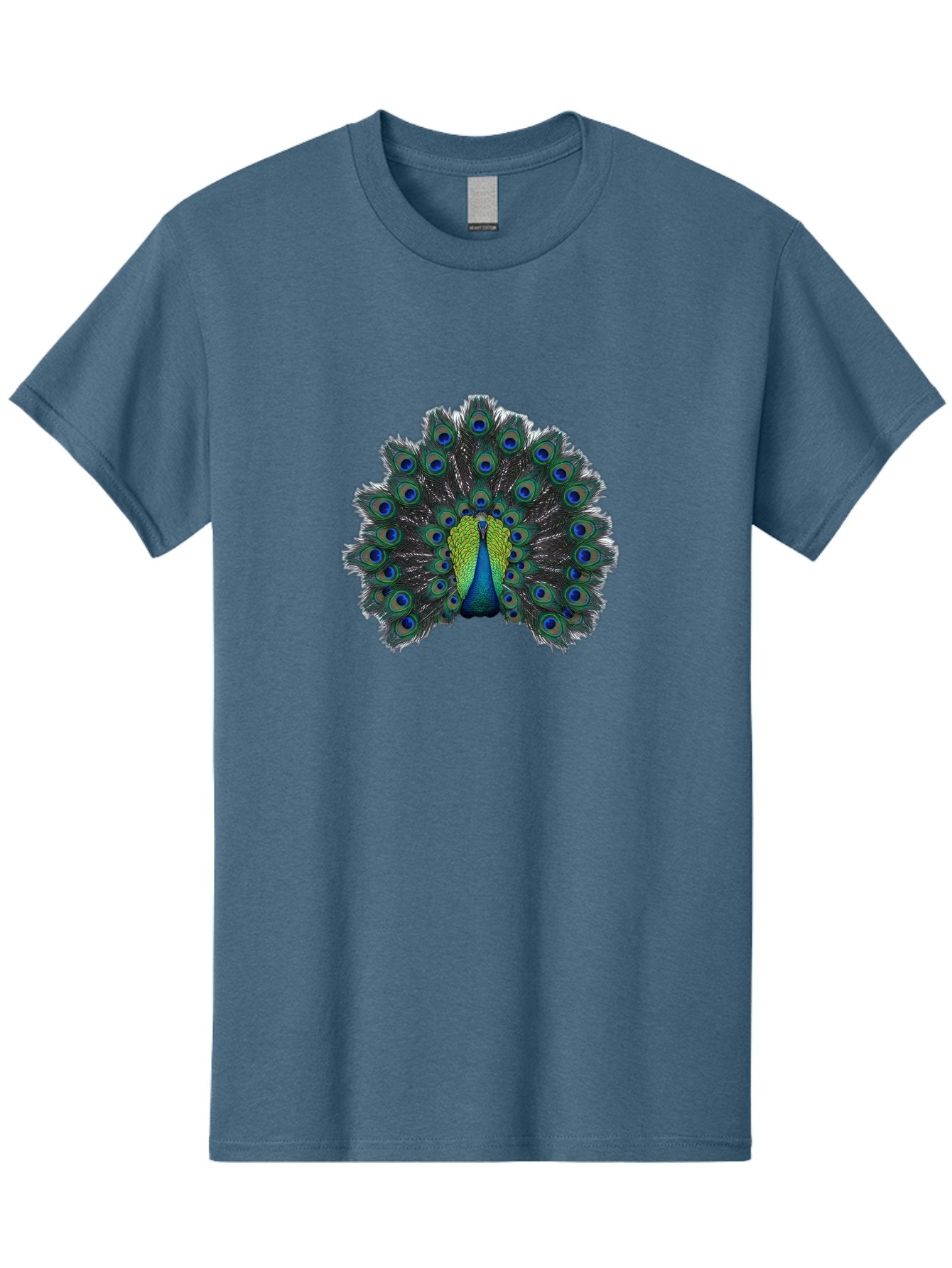 Peacock-17 Men'S Graphic Tee, 100% Cotton, Comfortable Casual Summer Wear, Machine Washable, Peacock With Spread Tail, Vibrant Feathers, Blue And Green Plumage, Eye-Catching Display, Majestic Bird, Exotic Beauty, Colorful Tail Feathers Bab078 7