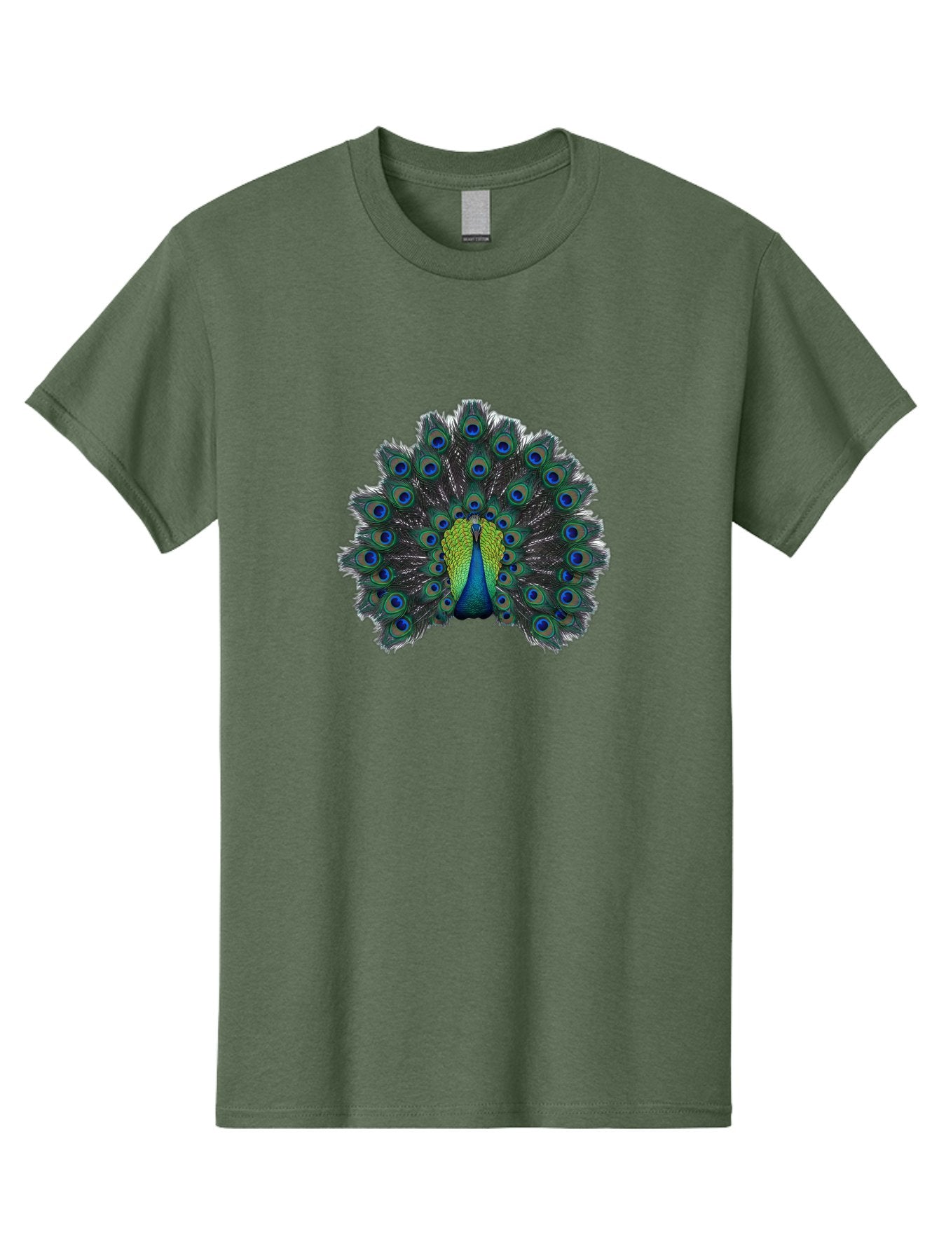 Peacock-17 Men'S Graphic Tee, 100% Cotton, Comfortable Casual Summer Wear, Machine Washable, Peacock With Spread Tail, Vibrant Feathers, Blue And Green Plumage, Eye-Catching Display, Majestic Bird, Exotic Beauty, Colorful Tail Feathers Bab078 11