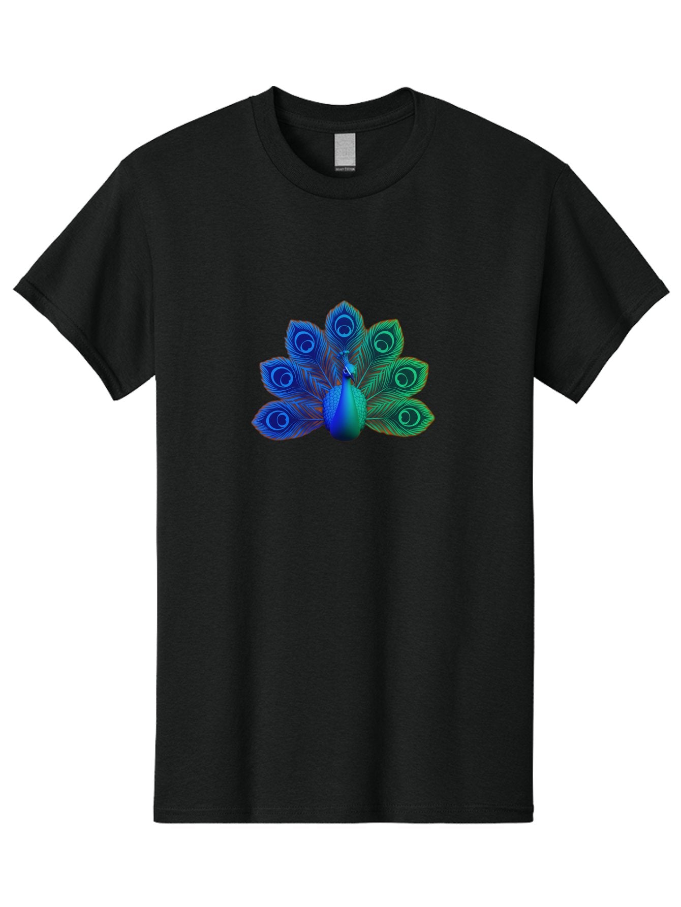 Peacock-18 Men'S Graphic Tee, 100% Cotton, Comfortable Casual Summer Wear, Machine Washable, Peacock Display, Vibrant Feathers, Blue Plumage, Colorful Bird, Majestic Creature, Iridescent Colors, Eye Spots, Feathered Beauty Bab079 6