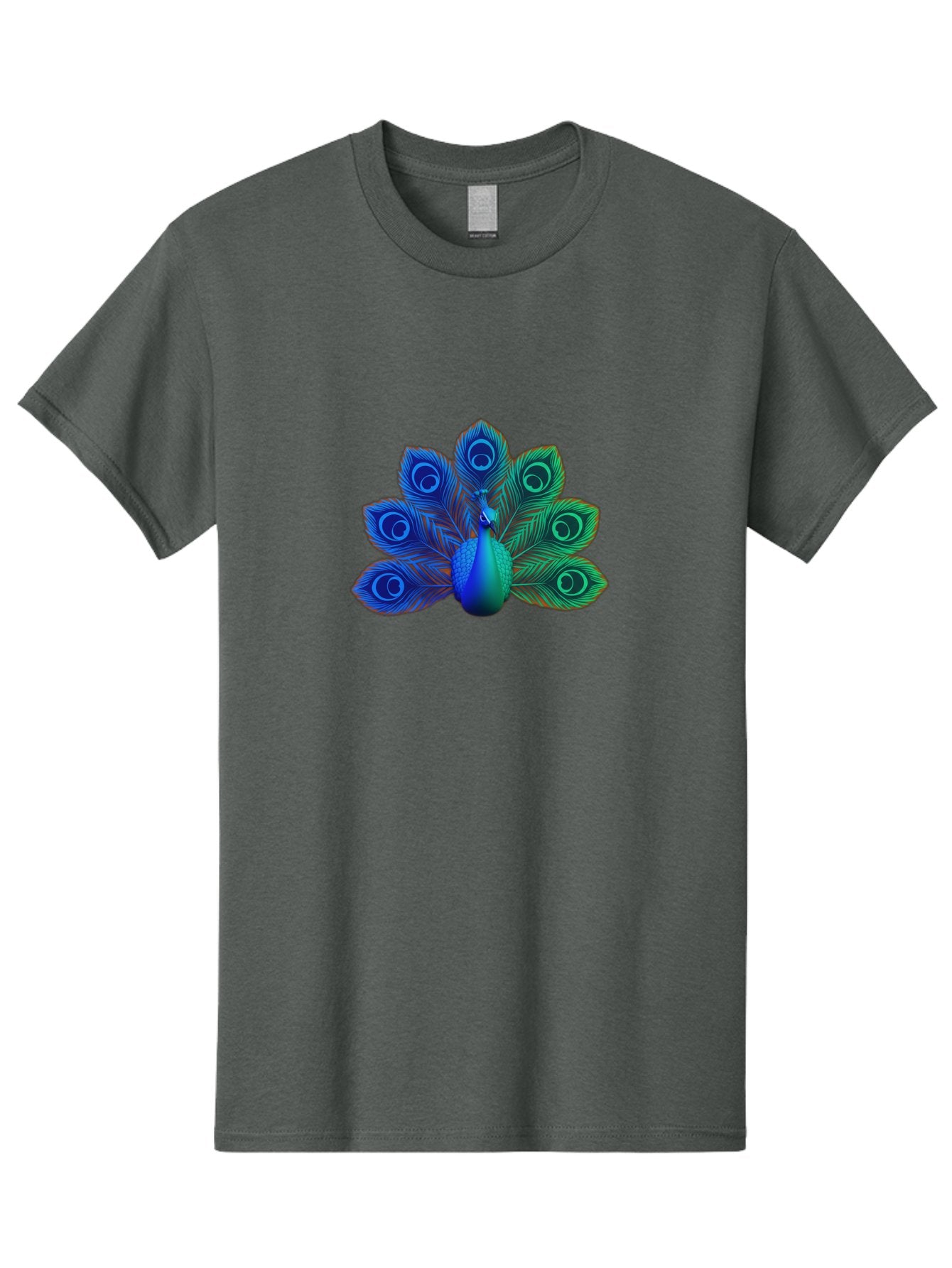 Peacock-18 Men'S Graphic Tee, 100% Cotton, Comfortable Casual Summer Wear, Machine Washable, Peacock Display, Vibrant Feathers, Blue Plumage, Colorful Bird, Majestic Creature, Iridescent Colors, Eye Spots, Feathered Beauty Bab079 13