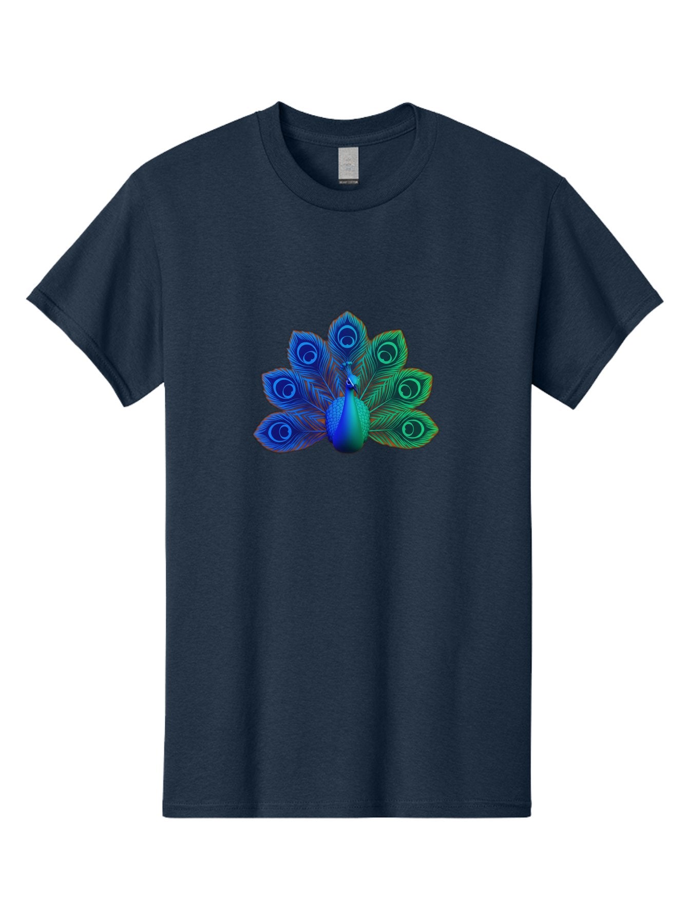 Peacock-18 Men'S Graphic Tee, 100% Cotton, Comfortable Casual Summer Wear, Machine Washable, Peacock Display, Vibrant Feathers, Blue Plumage, Colorful Bird, Majestic Creature, Iridescent Colors, Eye Spots, Feathered Beauty Bab079 7