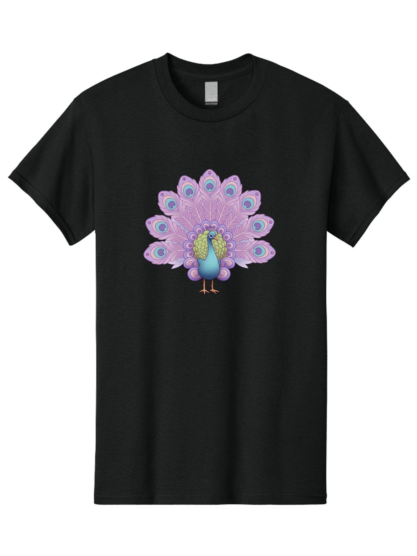 Peacock-2 Men'S Graphic Tee, 100% Cotton, Comfortable Casual Summer Wear, Machine Washable, Peacock Bird, Vibrant Plumage, Colorful Feathers, Blue And Purple Hues, Ornate Tail, Majestic Display, Eye-Catching Patterns, Luxurious Bird, Bab081 5