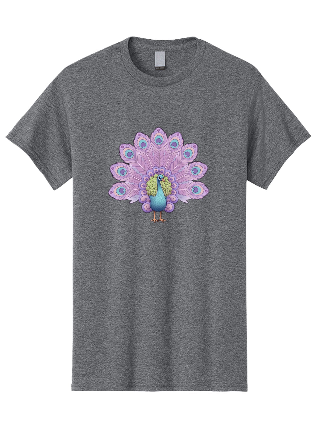 Peacock-2 Men'S Graphic Tee, 100% Cotton, Comfortable Casual Summer Wear, Machine Washable, Peacock Bird, Vibrant Plumage, Colorful Feathers, Blue And Purple Hues, Ornate Tail, Majestic Display, Eye-Catching Patterns, Luxurious Bird, Bab081