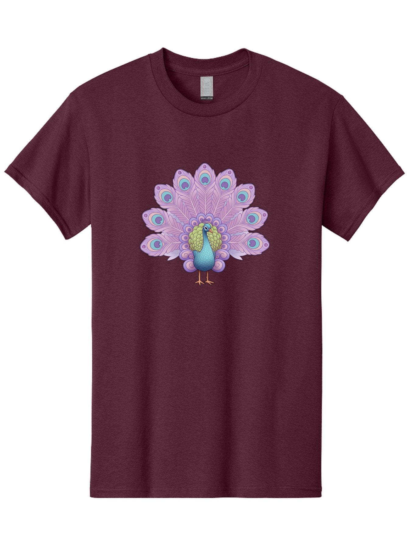Peacock-2 Men'S Graphic Tee, 100% Cotton, Comfortable Casual Summer Wear, Machine Washable, Peacock Bird, Vibrant Plumage, Colorful Feathers, Blue And Purple Hues, Ornate Tail, Majestic Display, Eye-Catching Patterns, Luxurious Bird, Bab081 7