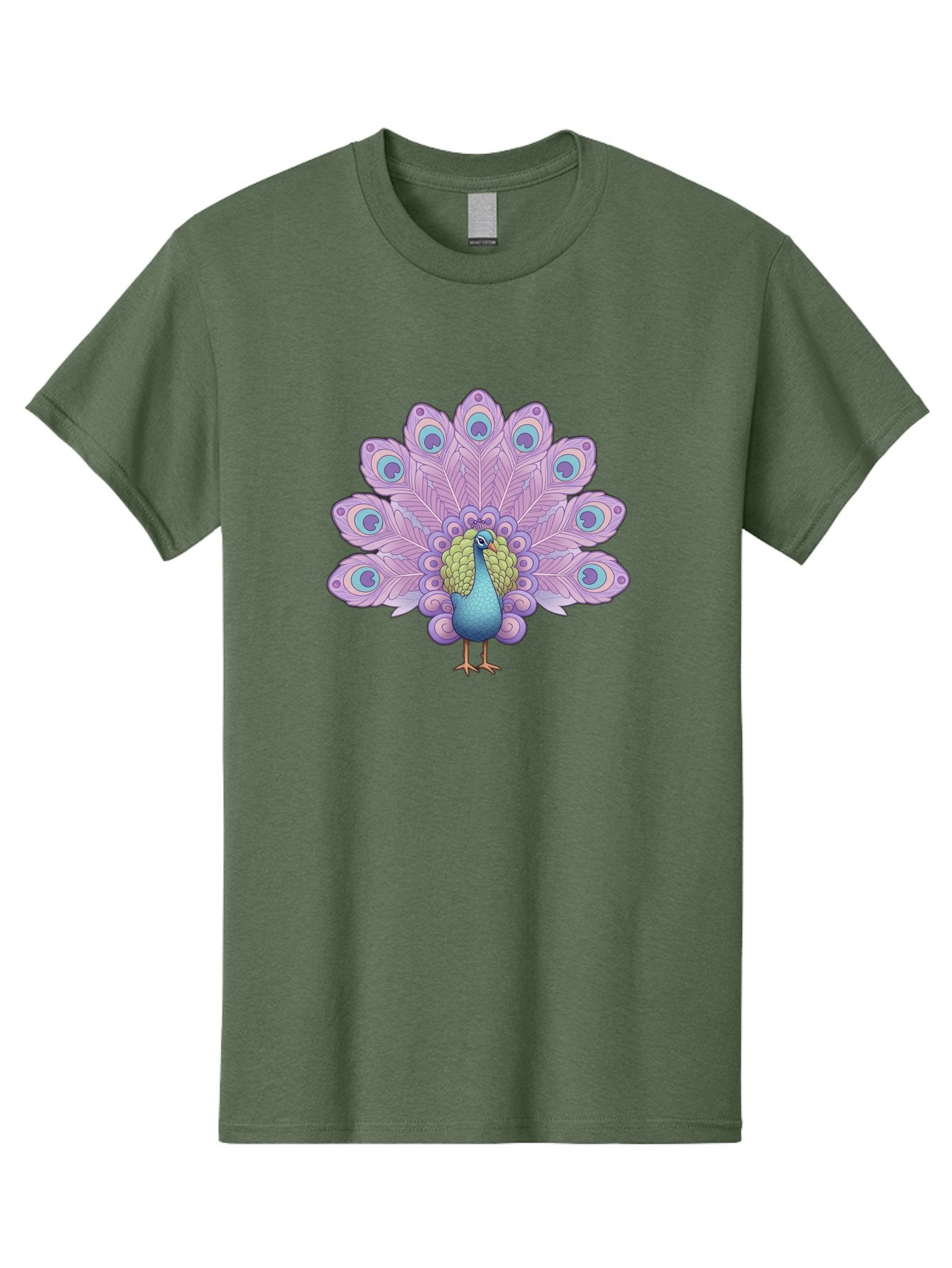 Peacock-2 Men'S Graphic Tee, 100% Cotton, Comfortable Casual Summer Wear, Machine Washable, Peacock Bird, Vibrant Plumage, Colorful Feathers, Blue And Purple Hues, Ornate Tail, Majestic Display, Eye-Catching Patterns, Luxurious Bird, Bab081 8