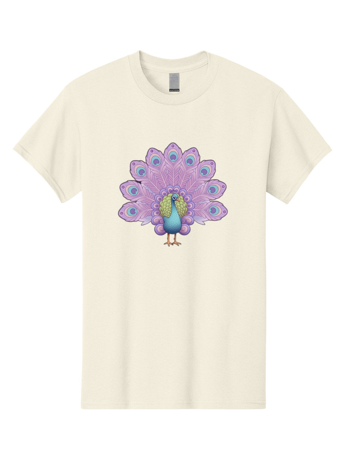Peacock-2 Men'S Graphic Tee, 100% Cotton, Comfortable Casual Summer Wear, Machine Washable, Peacock Bird, Vibrant Plumage, Colorful Feathers, Blue And Purple Hues, Ornate Tail, Majestic Display, Eye-Catching Patterns, Luxurious Bird, Bab081 4