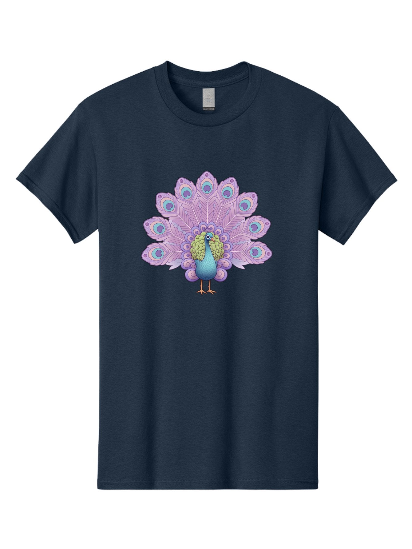 Peacock-2 Men'S Graphic Tee, 100% Cotton, Comfortable Casual Summer Wear, Machine Washable, Peacock Bird, Vibrant Plumage, Colorful Feathers, Blue And Purple Hues, Ornate Tail, Majestic Display, Eye-Catching Patterns, Luxurious Bird, Bab081