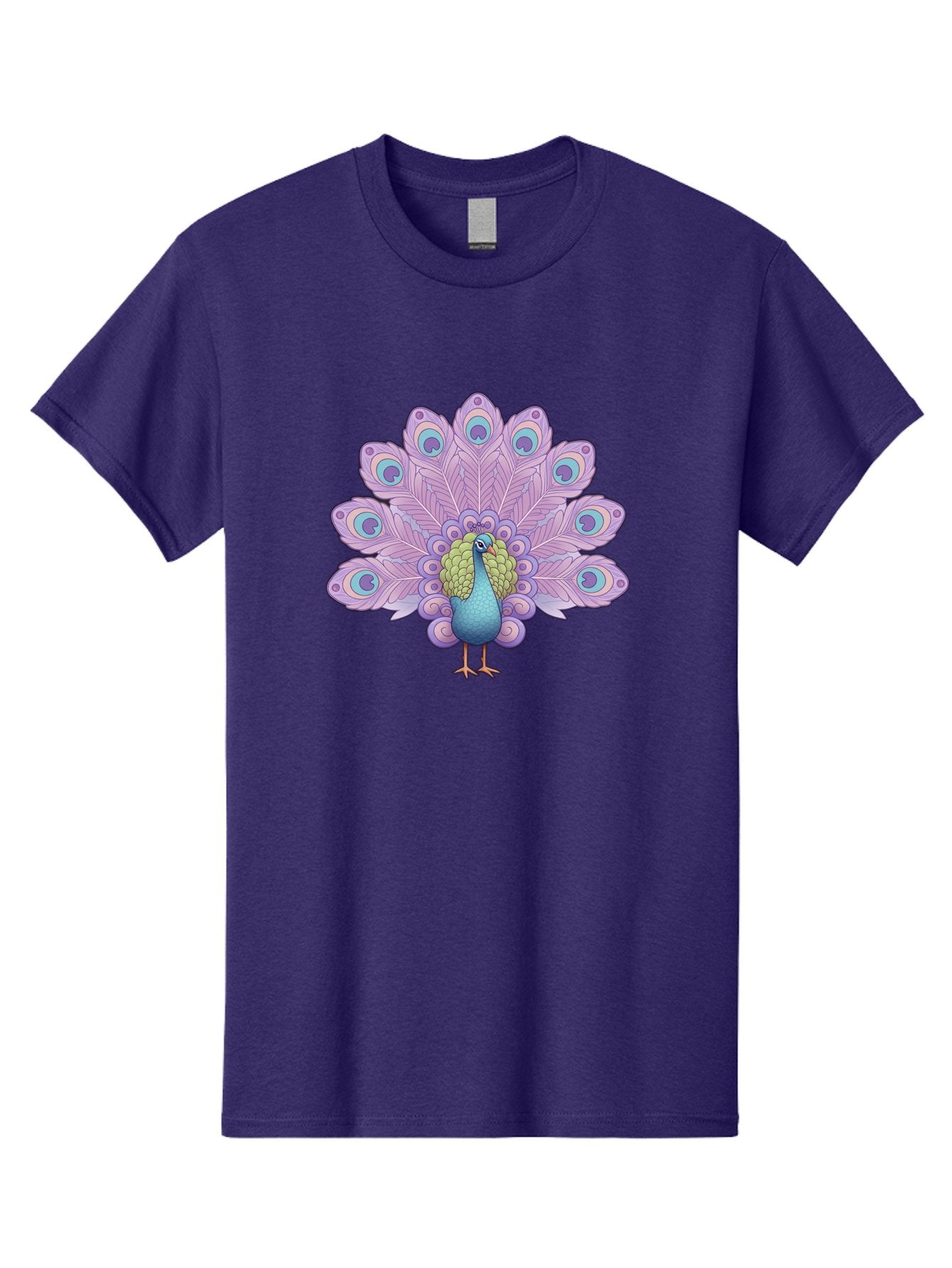 Peacock-2 Men'S Graphic Tee, 100% Cotton, Comfortable Casual Summer Wear, Machine Washable, Peacock Bird, Vibrant Plumage, Colorful Feathers, Blue And Purple Hues, Ornate Tail, Majestic Display, Eye-Catching Patterns, Luxurious Bird, Bab081 12