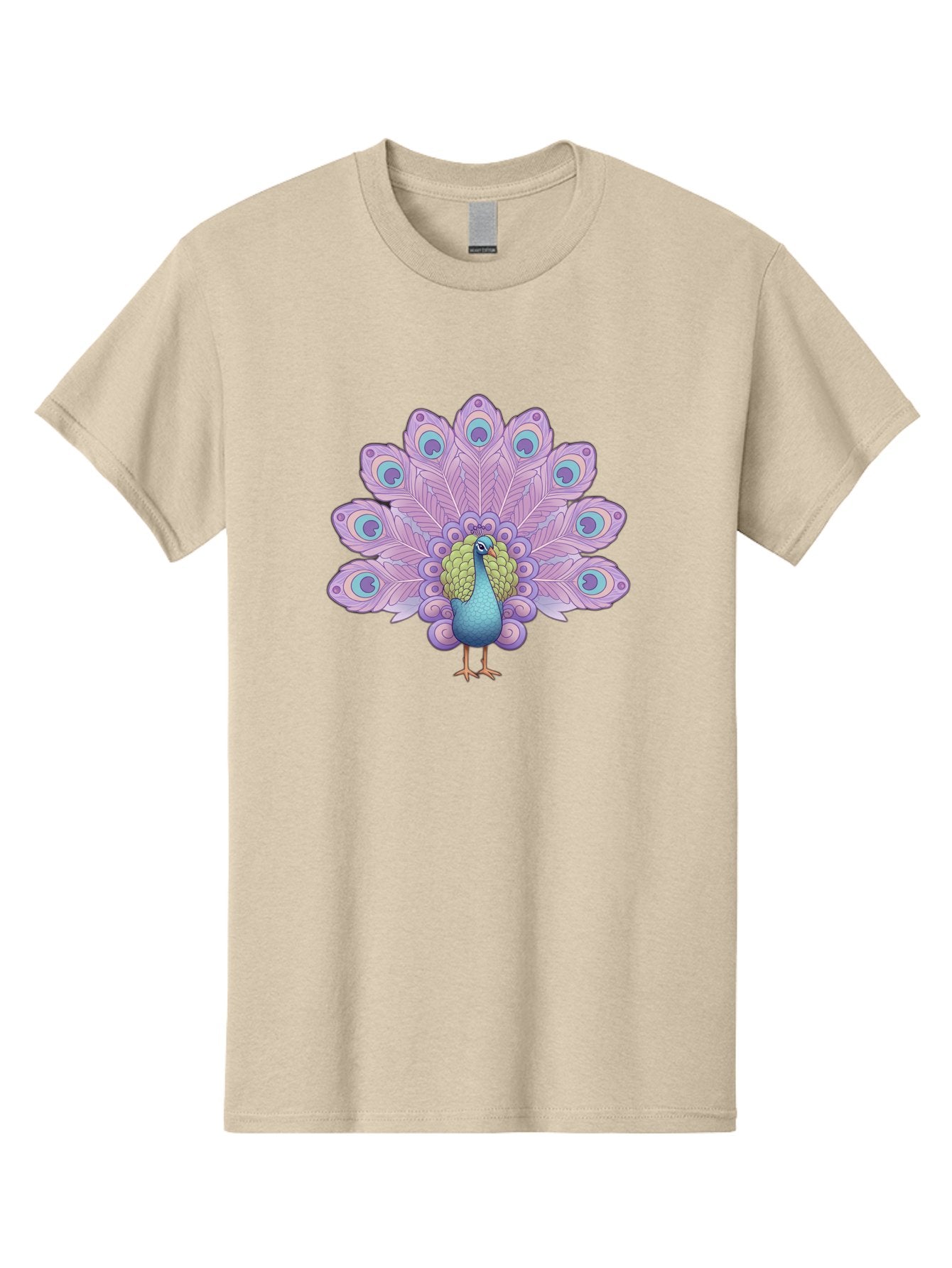 Peacock-2 Men'S Graphic Tee, 100% Cotton, Comfortable Casual Summer Wear, Machine Washable, Peacock Bird, Vibrant Plumage, Colorful Feathers, Blue And Purple Hues, Ornate Tail, Majestic Display, Eye-Catching Patterns, Luxurious Bird, Bab081 3