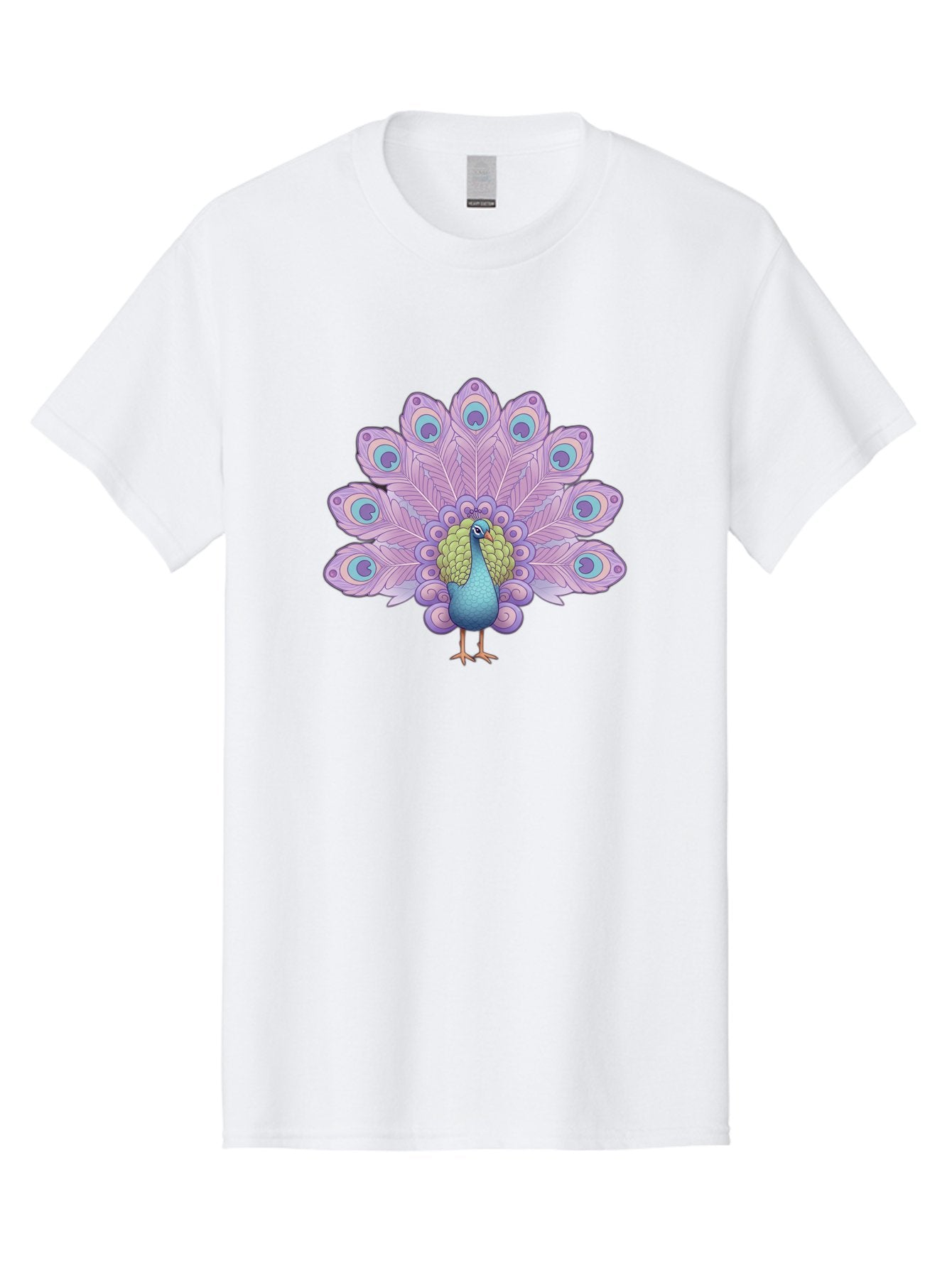 Peacock-2 Men'S Graphic Tee, 100% Cotton, Comfortable Casual Summer Wear, Machine Washable, Peacock Bird, Vibrant Plumage, Colorful Feathers, Blue And Purple Hues, Ornate Tail, Majestic Display, Eye-Catching Patterns, Luxurious Bird, Bab081 10