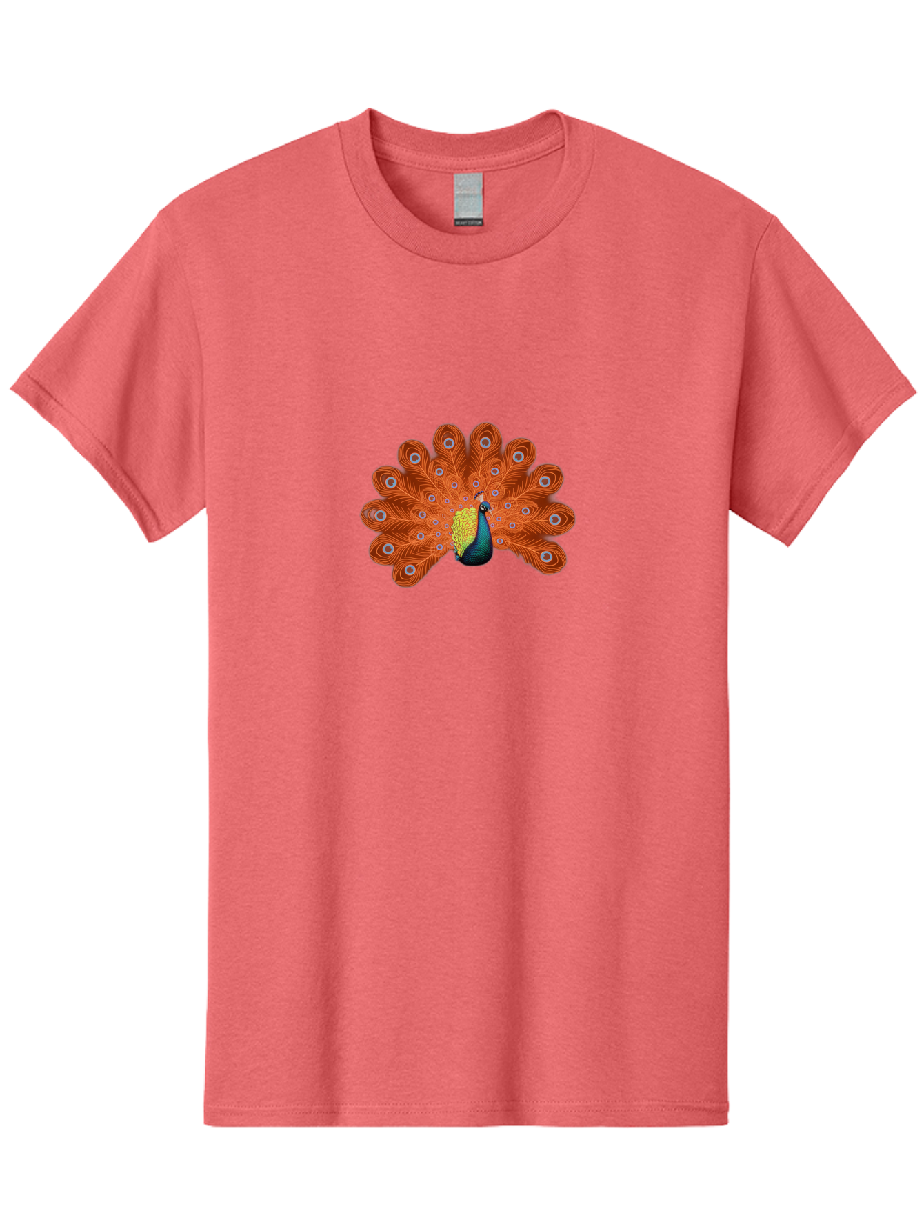 Peacock-20 Men'S Graphic Tee, 100% Cotton, Comfortable Casual Summer Wear, Machine Washable, Vibrant Peacock, Colorful Plumage, Orange Feathers, Blue And Yellow Body, Majestic Bird, Eye-Catching Display, Natural Beauty, Wildlife, Exotic Bird Bab082 13