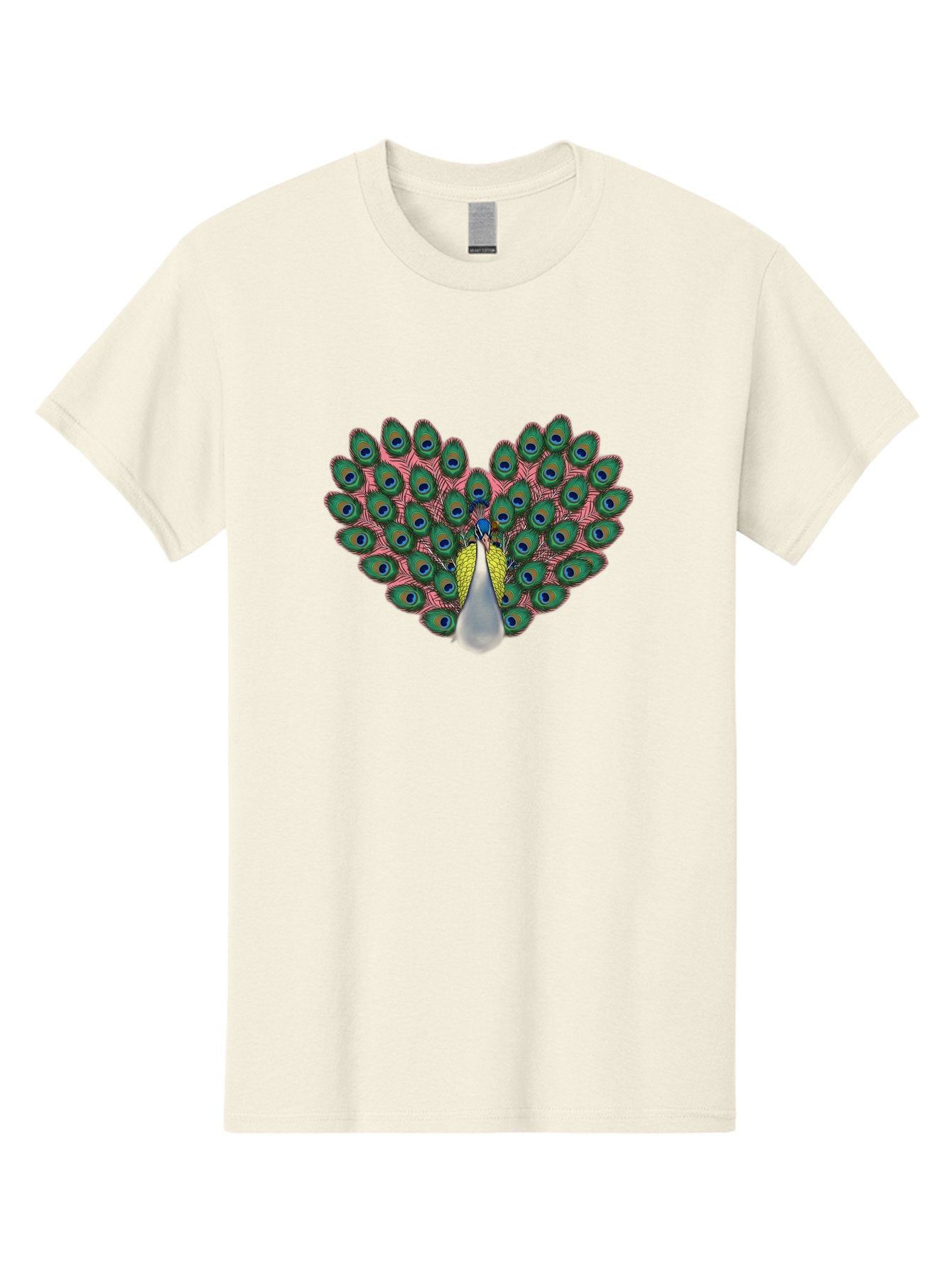 Peacock-22 Men'S Graphic Tee, 100% Cotton, Comfortable Casual Summer Wear, Machine Washable, Peacock Spreading Tail, Colorful Plumage, Vibrant Feathers, Blue Eyespots, Green And Pink Hues, Majestic Bird, Proud Display, Iridescent Colors, Bab084