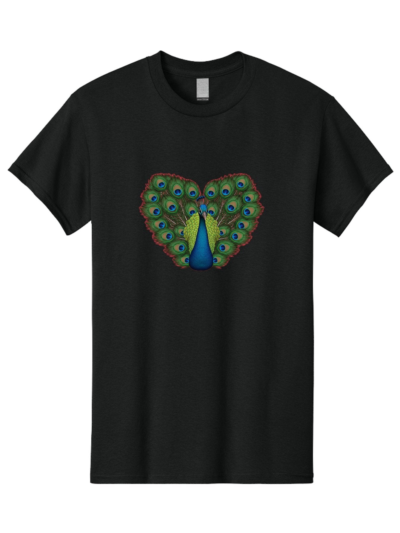 Peacock-23 Men'S Graphic Tee, 100% Cotton, Comfortable Casual Summer Wear, Machine Washable, Peacock, Spread Tail Feathers, Blue Eyespots, Colorful Plumage, Vibrant Blues And Greens, Exotic Bird, Majestic Display, Ornate Feathers Bab085 12