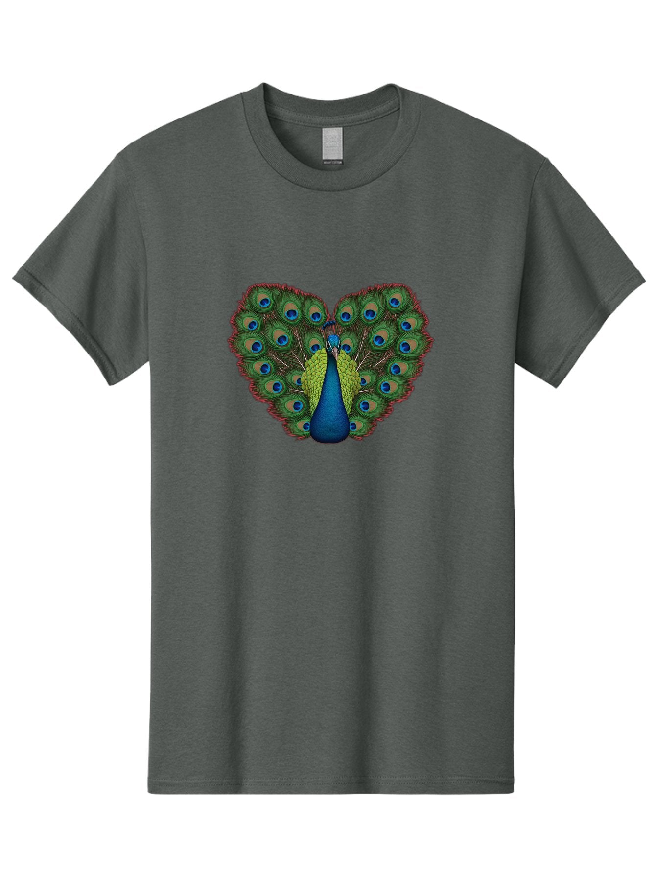 Peacock-23 Men'S Graphic Tee, 100% Cotton, Comfortable Casual Summer Wear, Machine Washable, Peacock, Spread Tail Feathers, Blue Eyespots, Colorful Plumage, Vibrant Blues And Greens, Exotic Bird, Majestic Display, Ornate Feathers Bab085 8