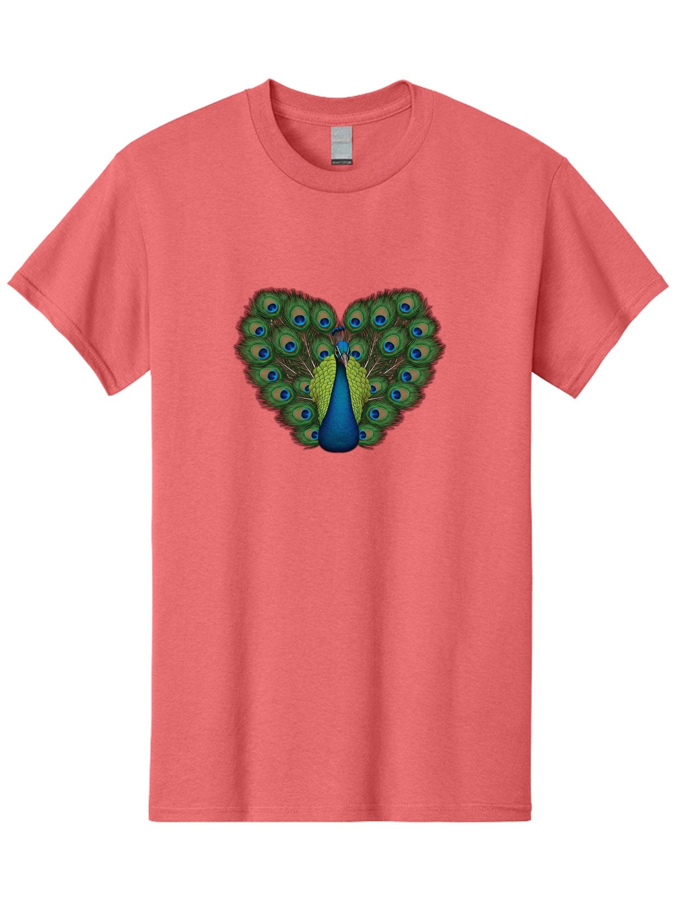 Peacock-23 Men'S Graphic Tee, 100% Cotton, Comfortable Casual Summer Wear, Machine Washable, Peacock, Spread Tail Feathers, Blue Eyespots, Colorful Plumage, Vibrant Blues And Greens, Exotic Bird, Majestic Display, Ornate Feathers Bab085 9