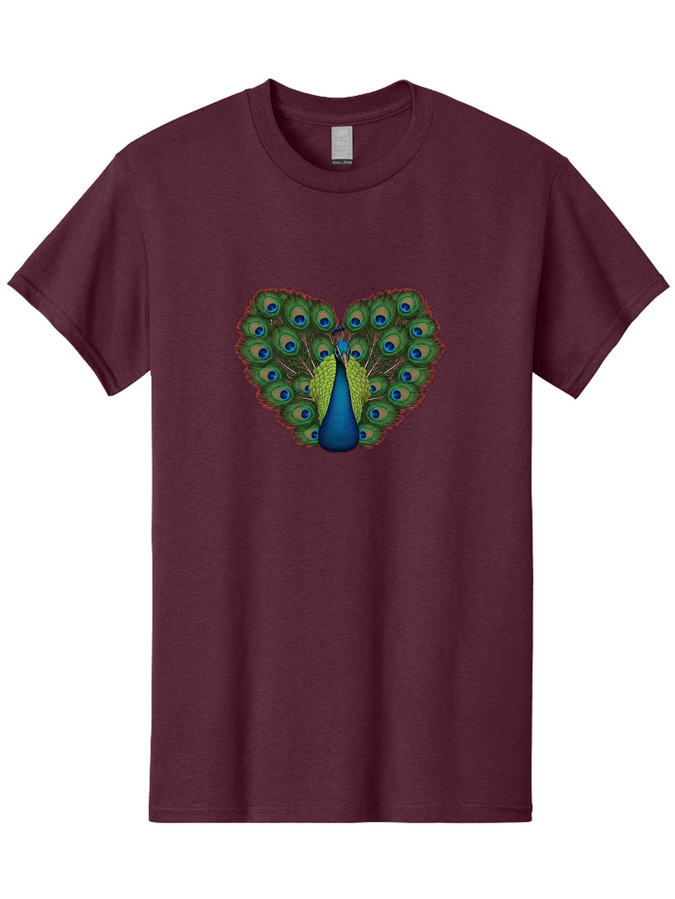 Peacock-23 Men'S Graphic Tee, 100% Cotton, Comfortable Casual Summer Wear, Machine Washable, Peacock, Spread Tail Feathers, Blue Eyespots, Colorful Plumage, Vibrant Blues And Greens, Exotic Bird, Majestic Display, Ornate Feathers Bab085 14