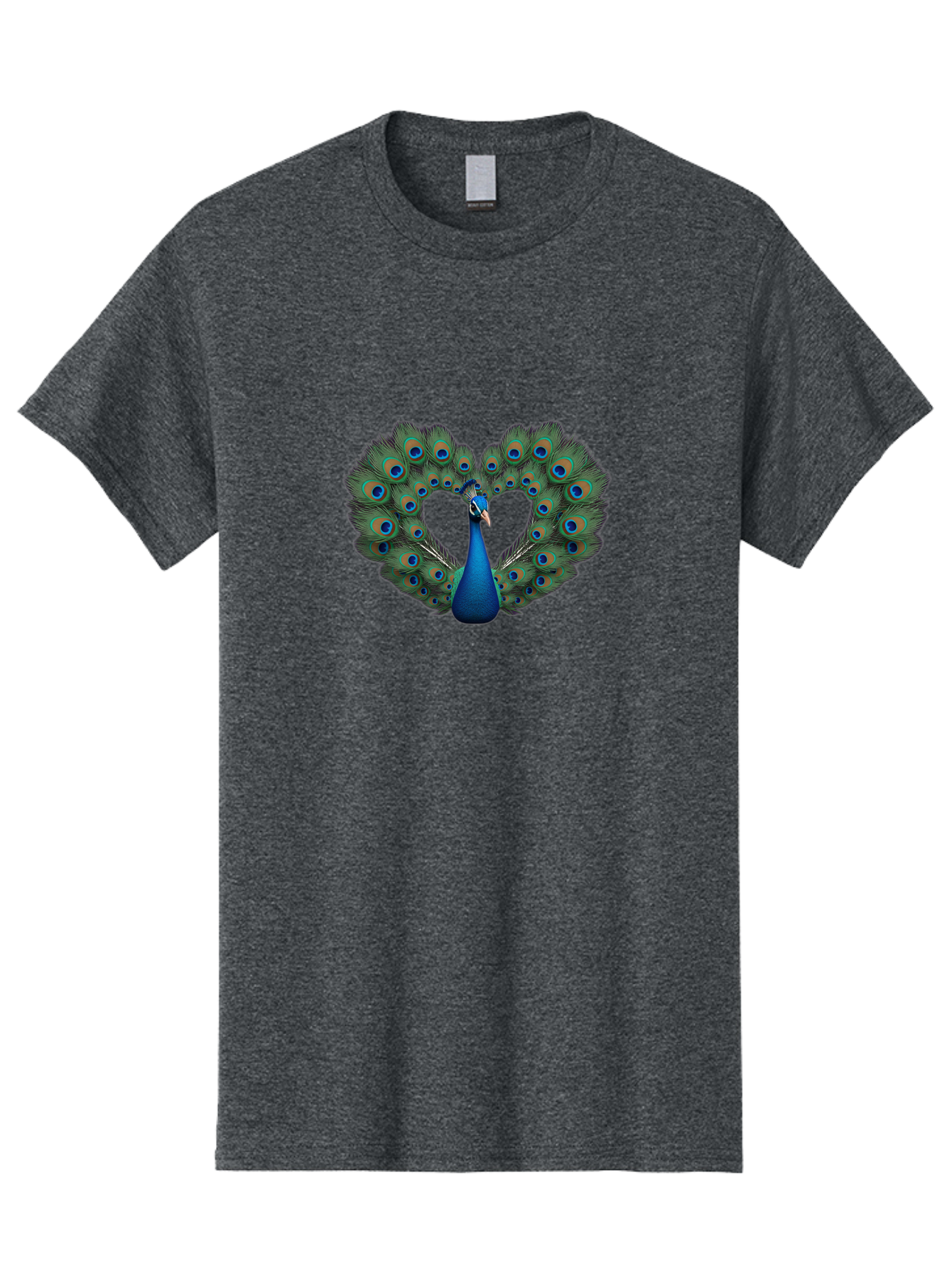 Peacock-24 Men'S Graphic Tee, 100% Cotton, Comfortable Casual Summer Wear, Machine Washable, Peacock, Majestic Bird, Feathers Spread, Iridescent Colors, Blue Eyespots, Vibrant Plumage, Ornate, Exotic, Beautiful, Fancy, Eye-Catching, Bab086