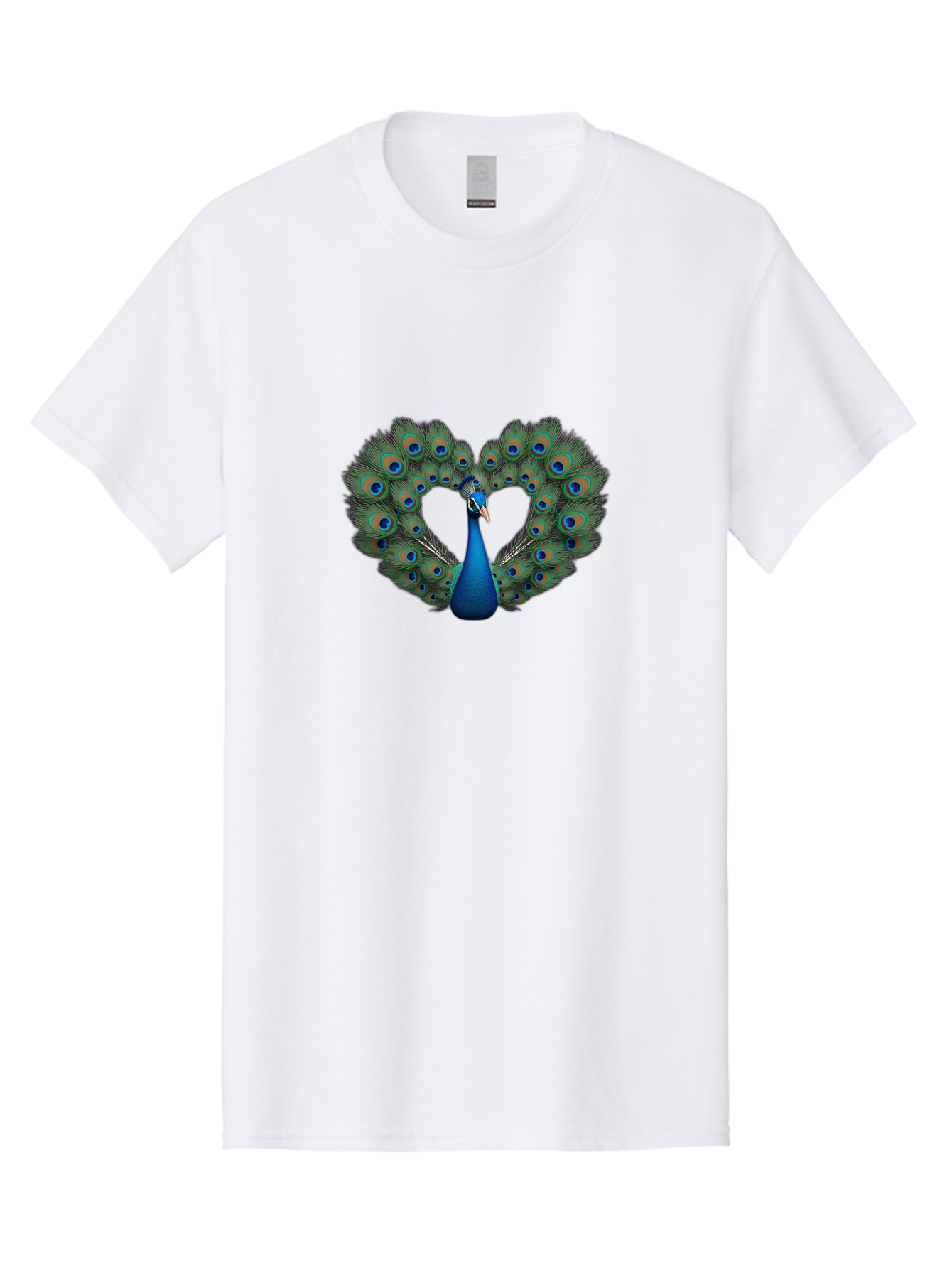 Peacock-24 Men'S Graphic Tee, 100% Cotton, Comfortable Casual Summer Wear, Machine Washable, Peacock, Majestic Bird, Feathers Spread, Iridescent Colors, Blue Eyespots, Vibrant Plumage, Ornate, Exotic, Beautiful, Fancy, Eye-Catching, Bab086 9