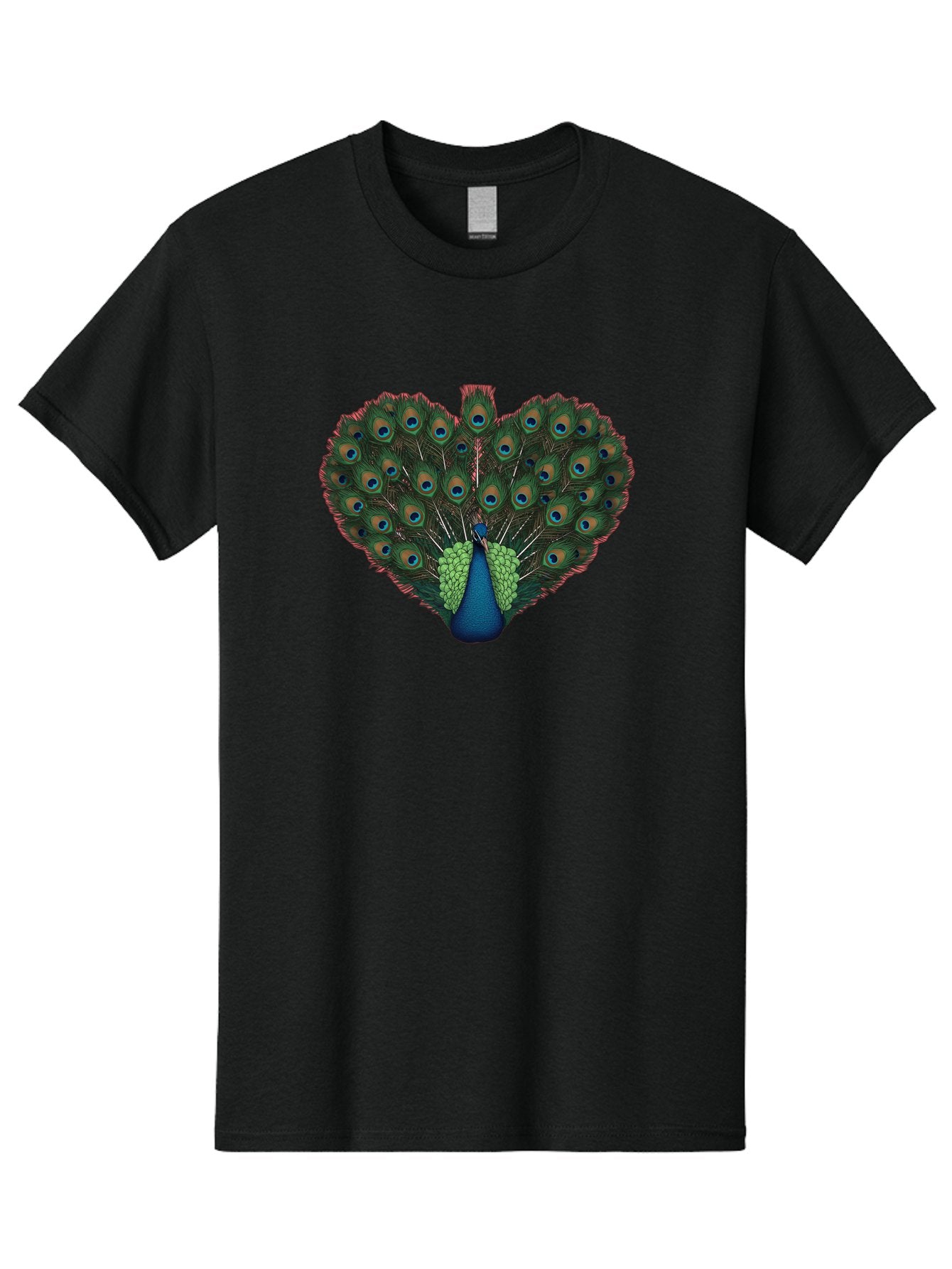 Peacock-26 Men'S Graphic Tee, 100% Cotton, Comfortable Casual Summer Wear, Machine Washable, Peacock Feather Display, Vibrant Plumage, Blue And Green Hues, Eye-Catching Pattern, Majestic Bird, Ornate Tail Feathers, Colorful Bird, Exotic Beauty Bab088