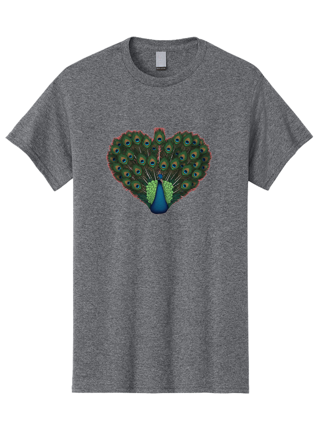 Peacock-26 Men'S Graphic Tee, 100% Cotton, Comfortable Casual Summer Wear, Machine Washable, Peacock Feather Display, Vibrant Plumage, Blue And Green Hues, Eye-Catching Pattern, Majestic Bird, Ornate Tail Feathers, Colorful Bird, Exotic Beauty Bab088