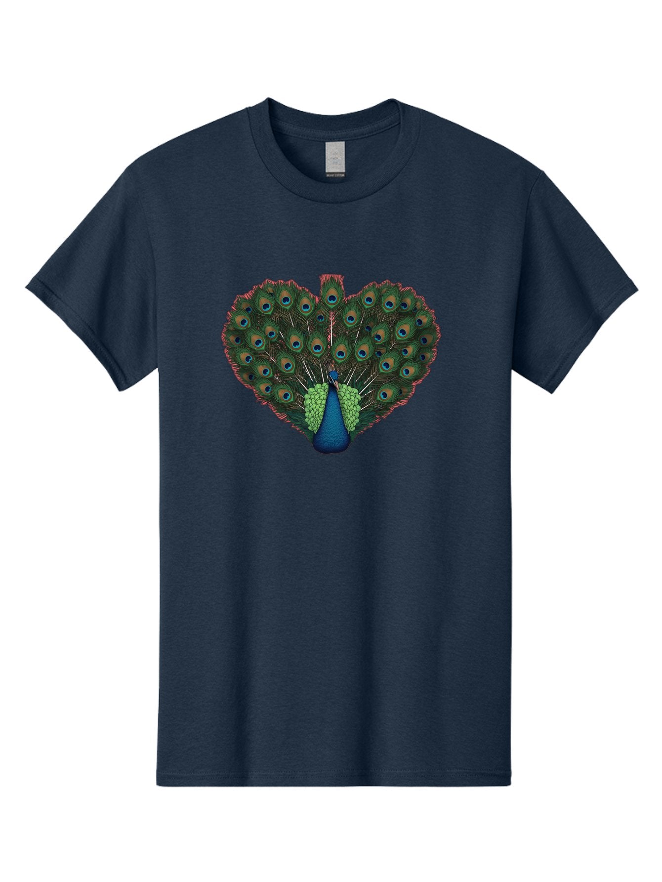 Peacock-26 Men'S Graphic Tee, 100% Cotton, Comfortable Casual Summer Wear, Machine Washable, Peacock Feather Display, Vibrant Plumage, Blue And Green Hues, Eye-Catching Pattern, Majestic Bird, Ornate Tail Feathers, Colorful Bird, Exotic Beauty Bab088 14
