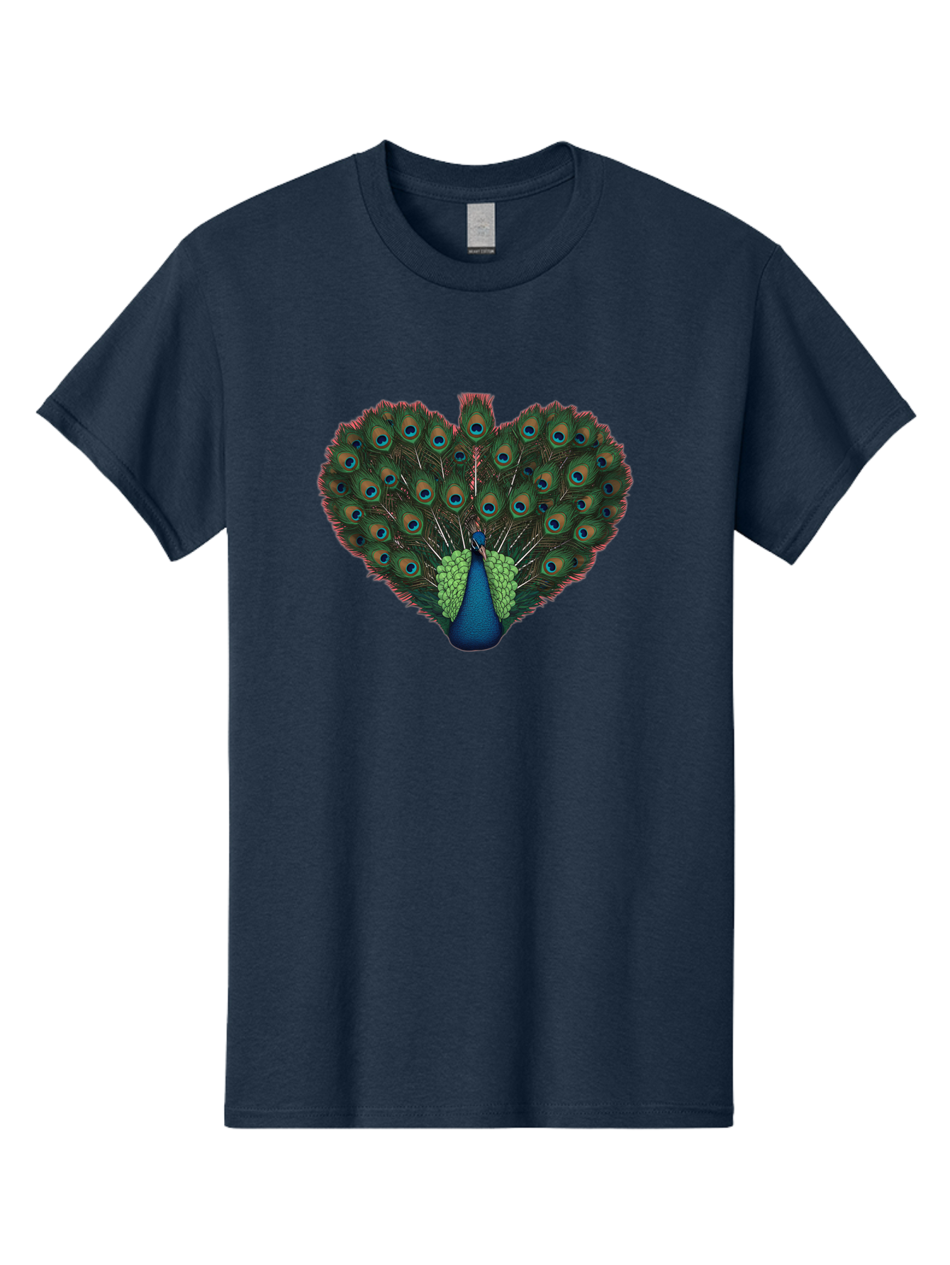 Peacock-26 Men'S Graphic Tee, 100% Cotton, Comfortable Casual Summer Wear, Machine Washable, Peacock Feather Display, Vibrant Plumage, Blue And Green Hues, Eye-Catching Pattern, Majestic Bird, Ornate Tail Feathers, Colorful Bird, Exotic Beauty Bab088 3