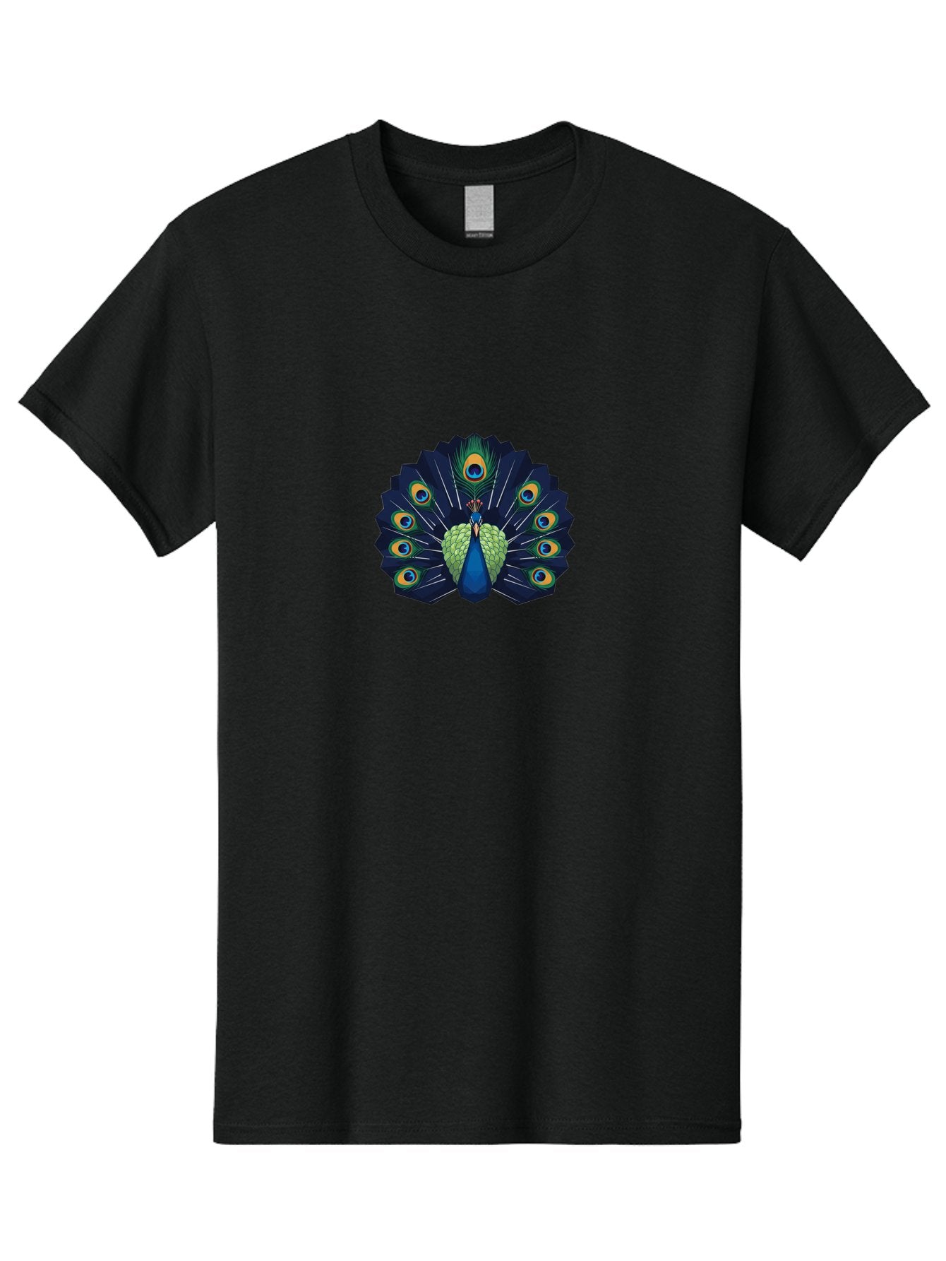 Peacock-27 Men'S Graphic Tee, 100% Cotton, Comfortable Casual Summer Wear, Machine Washable, Peacock Spreading Tail, Vibrant Plumage, Blue And Green Feathers, Eye-Catching Display, Majestic Bird, Colorful Illustration, Wildlife Art, Bab089 12