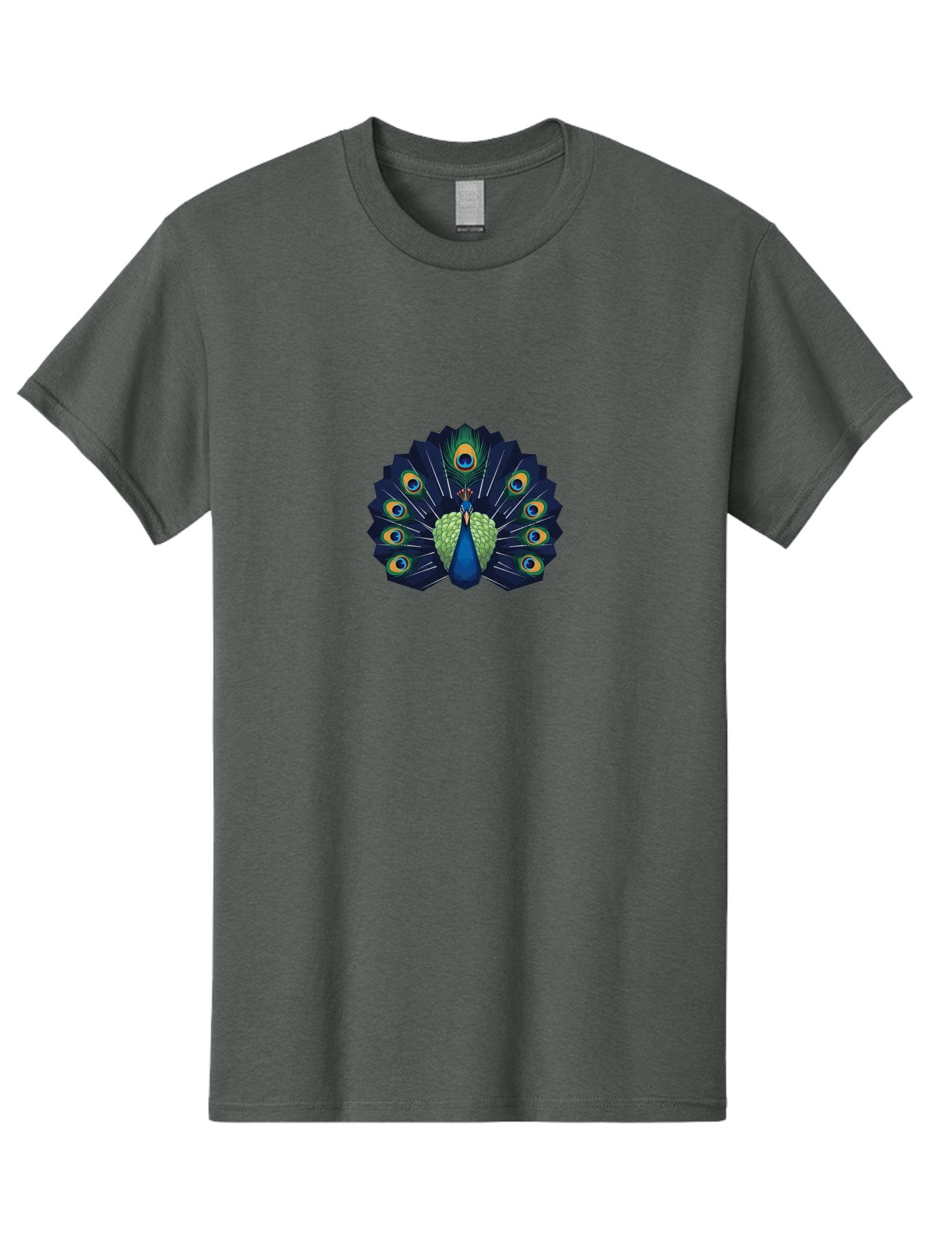 Peacock-27 Men'S Graphic Tee, 100% Cotton, Comfortable Casual Summer Wear, Machine Washable, Peacock Spreading Tail, Vibrant Plumage, Blue And Green Feathers, Eye-Catching Display, Majestic Bird, Colorful Illustration, Wildlife Art, Bab089 6