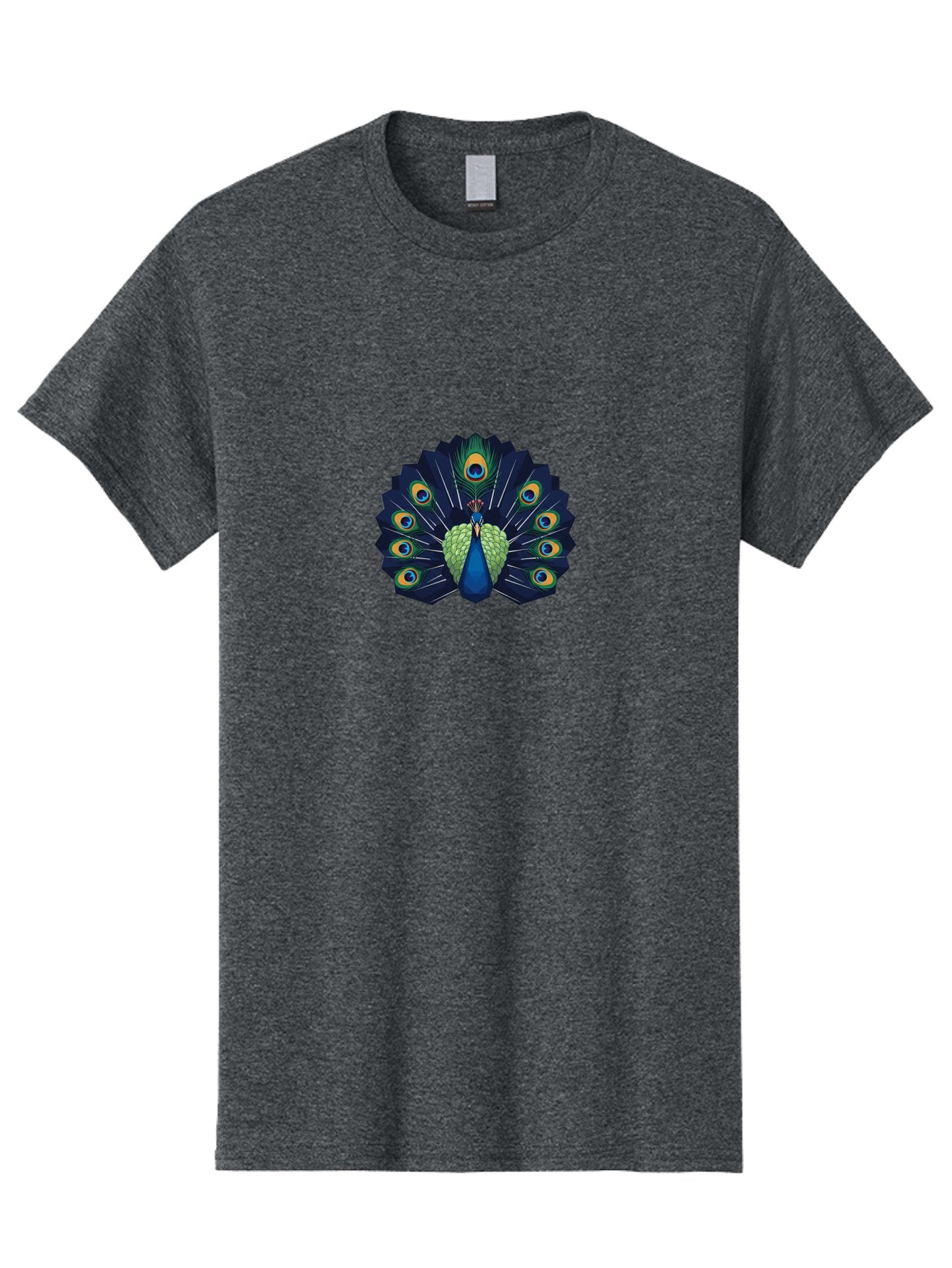 Peacock-27 Men'S Graphic Tee, 100% Cotton, Comfortable Casual Summer Wear, Machine Washable, Peacock Spreading Tail, Vibrant Plumage, Blue And Green Feathers, Eye-Catching Display, Majestic Bird, Colorful Illustration, Wildlife Art, Bab089 4
