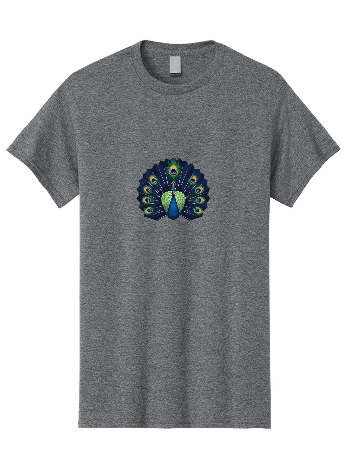 Peacock-27 Men'S Graphic Tee, 100% Cotton, Comfortable Casual Summer Wear, Machine Washable, Peacock Spreading Tail, Vibrant Plumage, Blue And Green Feathers, Eye-Catching Display, Majestic Bird, Colorful Illustration, Wildlife Art, Bab089 8