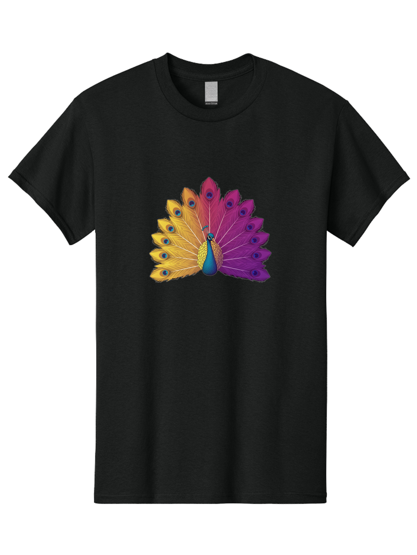 Peacock-28 Men'S Graphic Tee, 100% Cotton, Comfortable Casual Summer Wear, Machine Washable, Vibrant Peacock, Colorful Plumage, Blue Eyespots, Majestic Bird, Spread Feathers, Orange, Purple, And Yellow Hues, Exotic Beauty, Ornate Display, Bab090 7