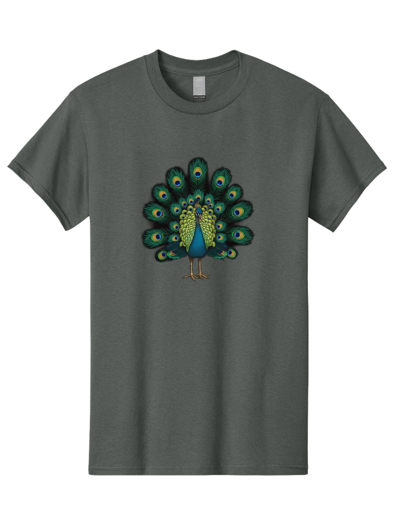Peacock-29 Men'S Graphic Tee, 100% Cotton, Comfortable Casual Summer Wear, Machine Washable, Peacock Spreading Its Feathers, Vibrant Plumage, Blue And Gold Eye Spots, Turquoise Body, Majestic Bird, Exotic Beauty, Colorful Display, Bab091 9