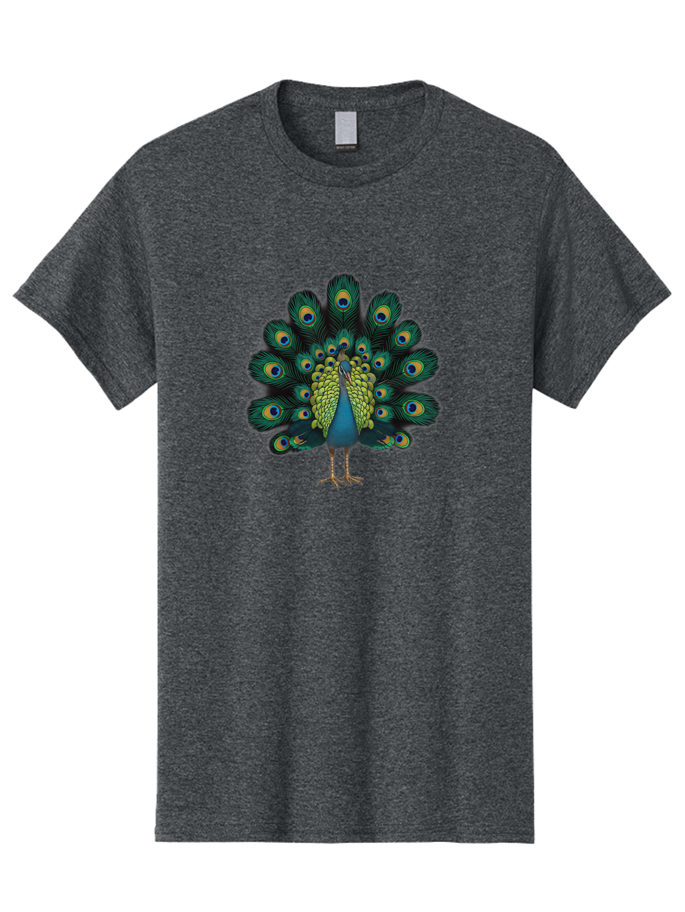Peacock-29 Men'S Graphic Tee, 100% Cotton, Comfortable Casual Summer Wear, Machine Washable, Peacock Spreading Its Feathers, Vibrant Plumage, Blue And Gold Eye Spots, Turquoise Body, Majestic Bird, Exotic Beauty, Colorful Display, Bab091 17