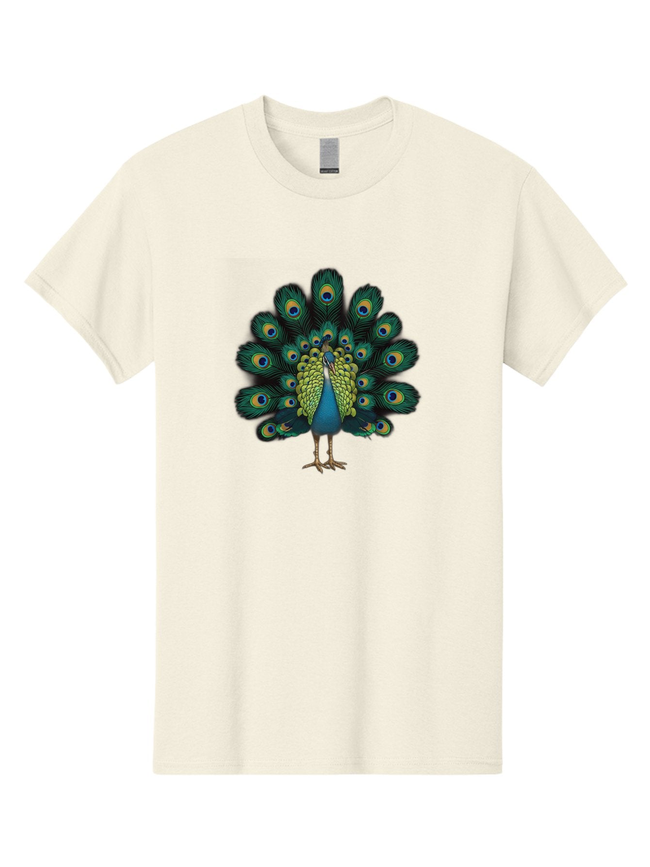 Peacock-29 Men'S Graphic Tee, 100% Cotton, Comfortable Casual Summer Wear, Machine Washable, Peacock Spreading Its Feathers, Vibrant Plumage, Blue And Gold Eye Spots, Turquoise Body, Majestic Bird, Exotic Beauty, Colorful Display, Bab091 14