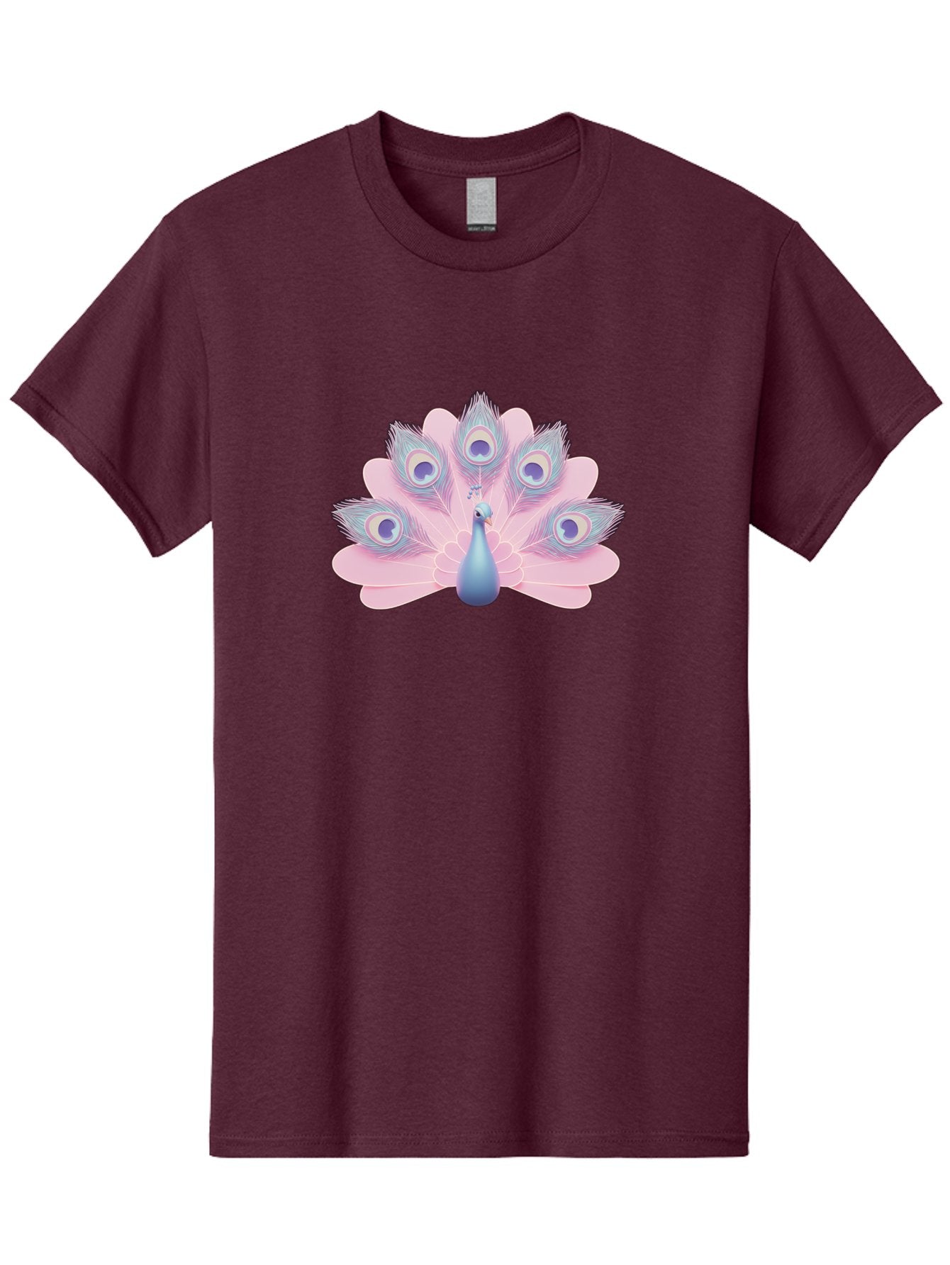 Peacock-3 Men'S Graphic Tee, 100% Cotton, Comfortable Casual Summer Wear, Machine Washable, Peacock Display, Vibrant Feathers, Blue And Pink Hues, Eye-Catching Pattern, Majestic Bird, Decorative Plumage, Colorful Illustration Bab092 13