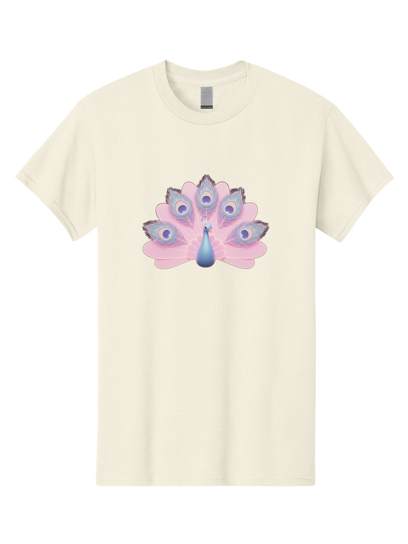 Peacock-3 Men'S Graphic Tee, 100% Cotton, Comfortable Casual Summer Wear, Machine Washable, Peacock Display, Vibrant Feathers, Blue And Pink Hues, Eye-Catching Pattern, Majestic Bird, Decorative Plumage, Colorful Illustration Bab092 14