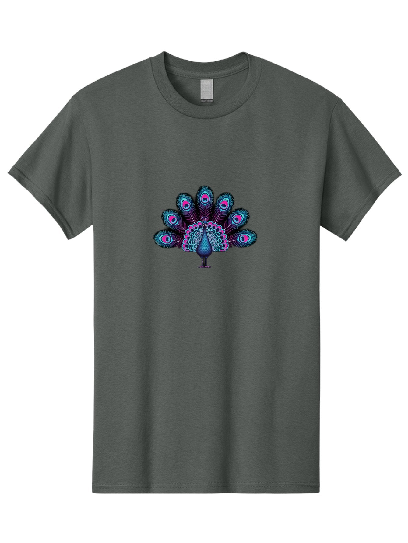 Peacock-30 Men'S Graphic Tee, 100% Cotton, Comfortable Casual Summer Wear, Machine Washable, Peacock Illustration, Colorful Plumage, Vibrant Feathers, Blue And Pink Hues, Eye-Catching Design, Bird Of Beauty, Ornate Tail, Artistic Render Bab093 10