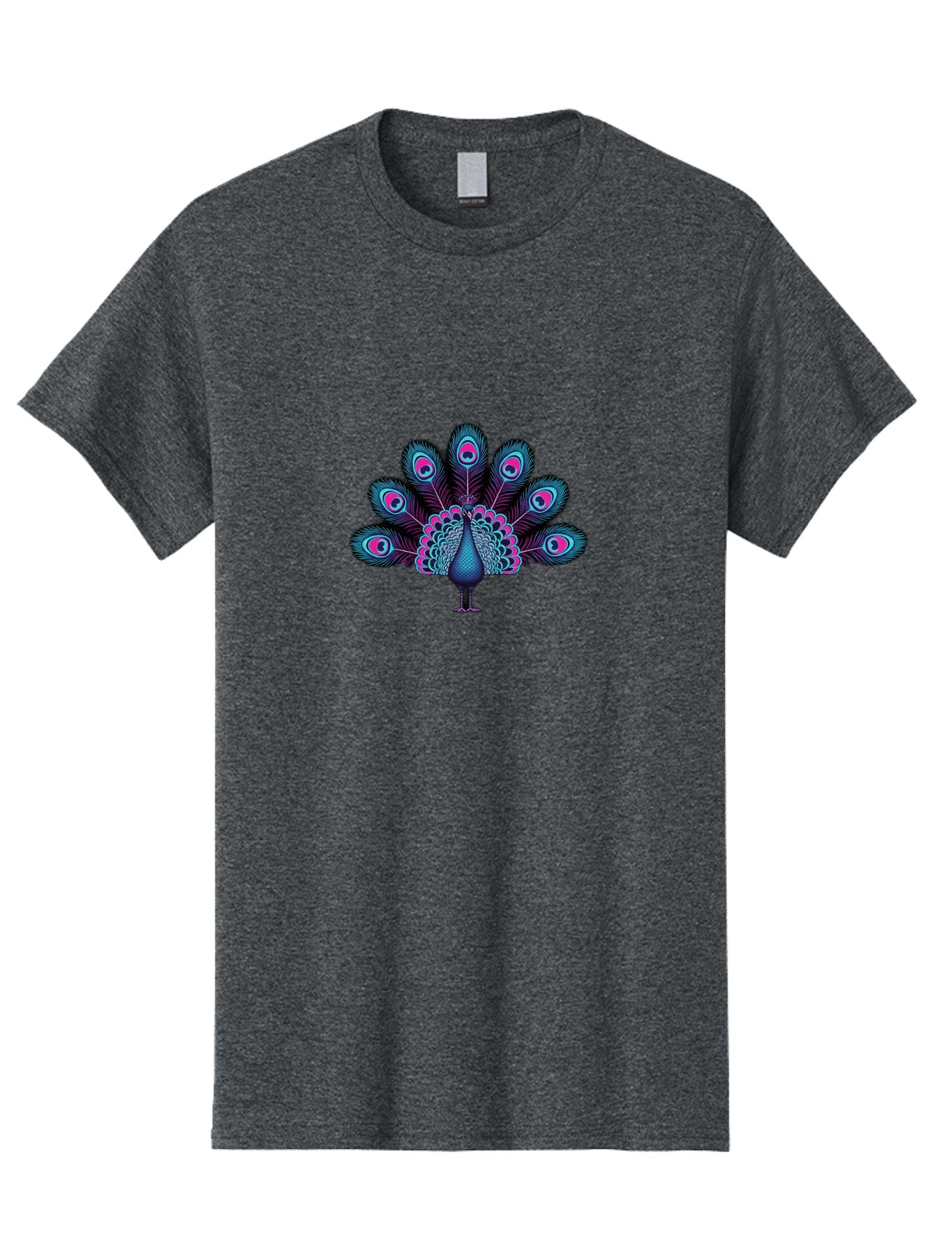 Peacock-30 Men'S Graphic Tee, 100% Cotton, Comfortable Casual Summer Wear, Machine Washable, Peacock Illustration, Colorful Plumage, Vibrant Feathers, Blue And Pink Hues, Eye-Catching Design, Bird Of Beauty, Ornate Tail, Artistic Render Bab093 5