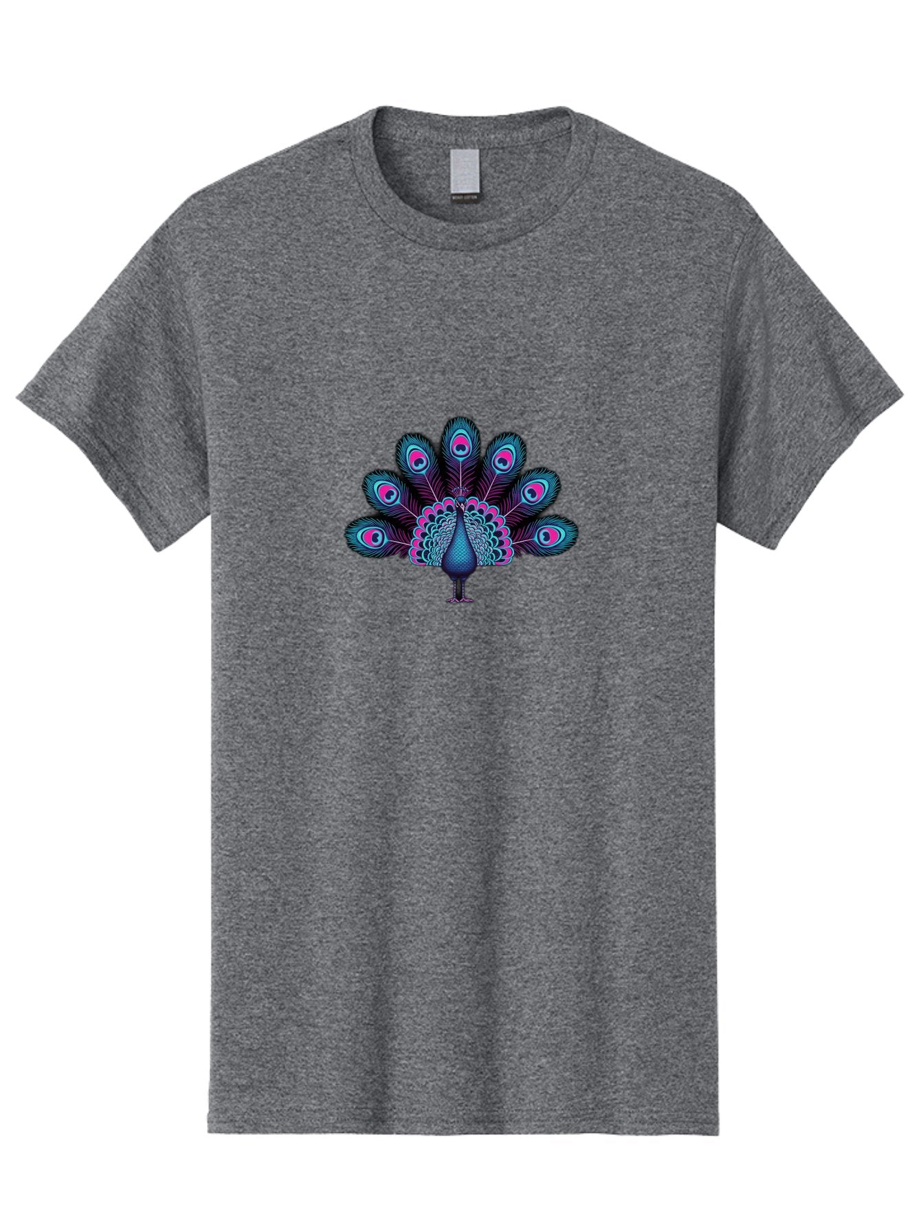 Peacock-30 Men'S Graphic Tee, 100% Cotton, Comfortable Casual Summer Wear, Machine Washable, Peacock Illustration, Colorful Plumage, Vibrant Feathers, Blue And Pink Hues, Eye-Catching Design, Bird Of Beauty, Ornate Tail, Artistic Render Bab093 13