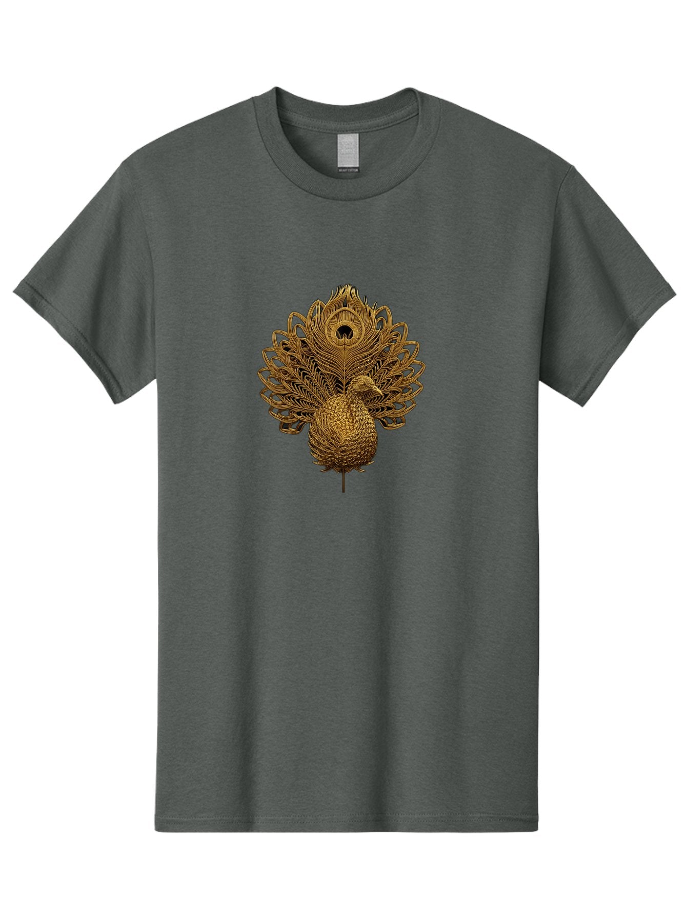 Peacock-34 Men'S Graphic Tee, 100% Cotton, Comfortable Casual Summer Wear, Machine Washable, Peacock Illustration, Wire Art, Detailed Peacock, Bird Silhouette, Ornate Design, Peacock Feathers, Artistic Peacock, Wildlife Art, Bab097 7