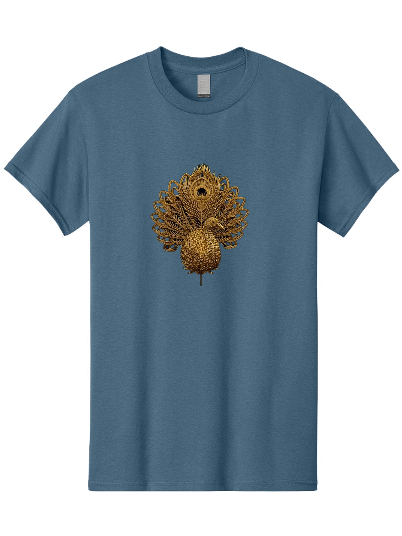 Peacock-34 Men'S Graphic Tee, 100% Cotton, Comfortable Casual Summer Wear, Machine Washable, Peacock Illustration, Wire Art, Detailed Peacock, Bird Silhouette, Ornate Design, Peacock Feathers, Artistic Peacock, Wildlife Art, Bab097 13
