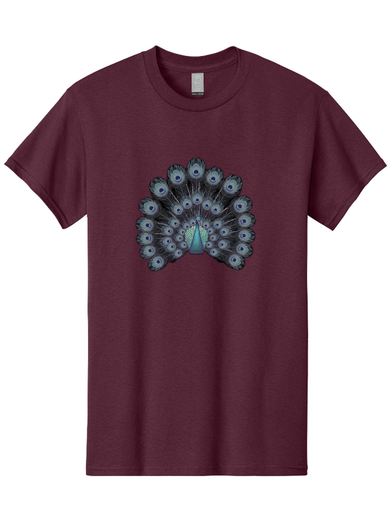 Peacock-5 Men'S Graphic Tee, 100% Cotton, Comfortable Casual Summer Wear, Machine Washable, Peacock, Blue Feathers, Feathers Spread, Bird Display, Eye-Catching, Iridescent, Blue Eyes, Feathered Friend, Nature'S Beauty, Majestic Bird Bab099 14