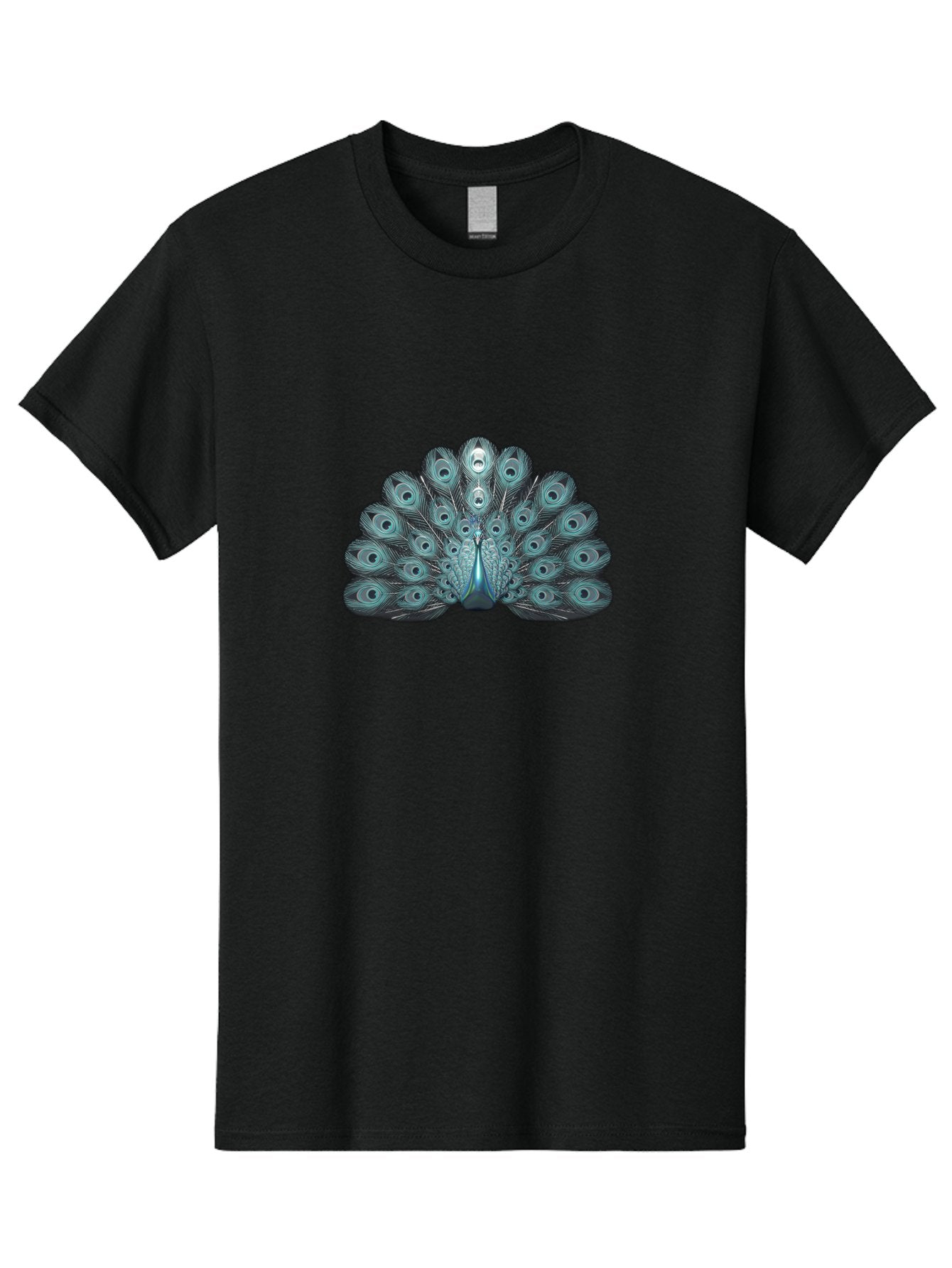 Peacock-6 Men'S Graphic Tee, 100% Cotton, Comfortable Casual Summer Wear, Machine Washable, Peacock, Blue Feathers, Eye Spots, Vibrant Colors, Majestic Bird, Feathered Creature, Ornate Plumage, Wildlife, Exotic Animal, Birdwatching, Bab100 6