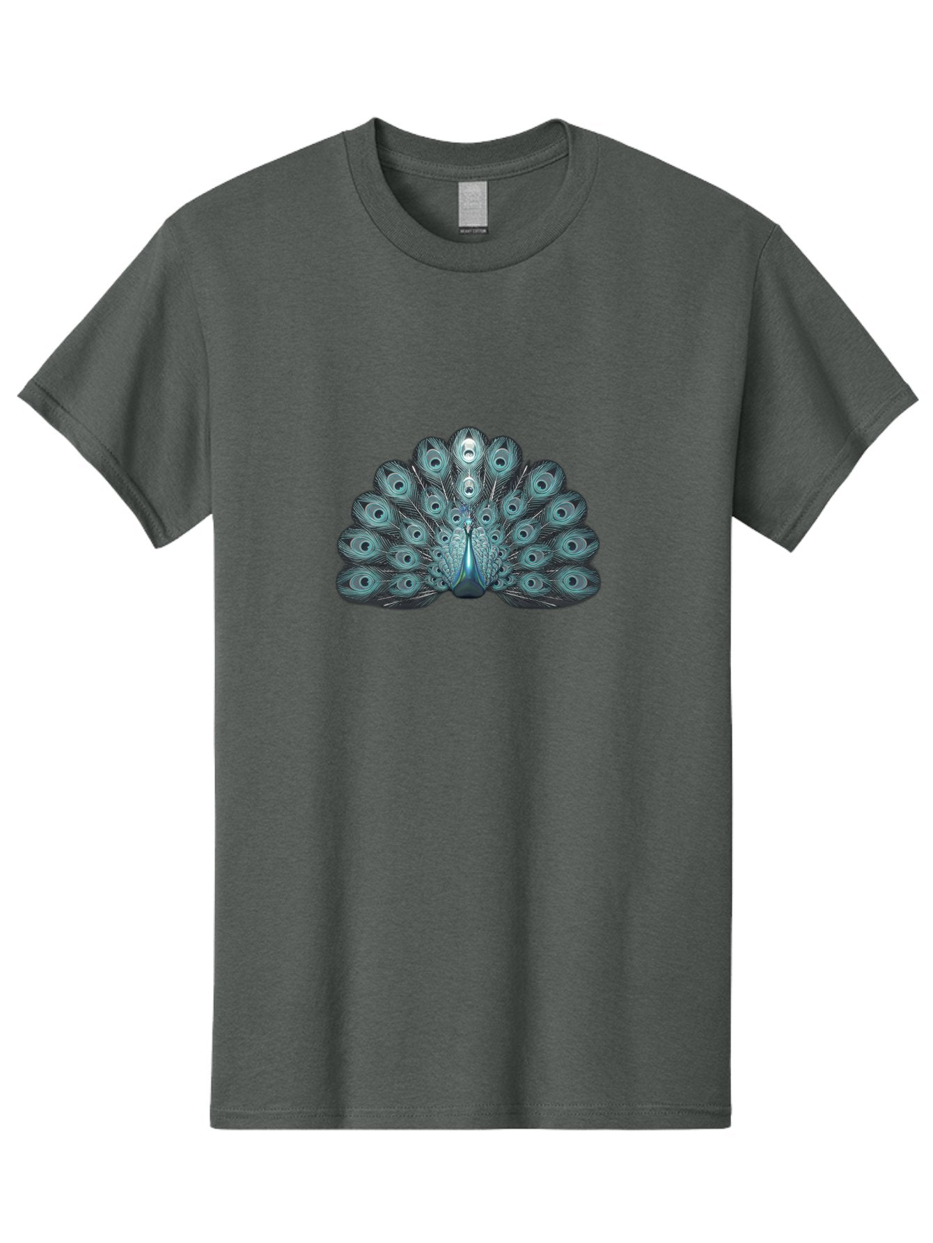 Peacock-6 Men'S Graphic Tee, 100% Cotton, Comfortable Casual Summer Wear, Machine Washable, Peacock, Blue Feathers, Eye Spots, Vibrant Colors, Majestic Bird, Feathered Creature, Ornate Plumage, Wildlife, Exotic Animal, Birdwatching, Bab100