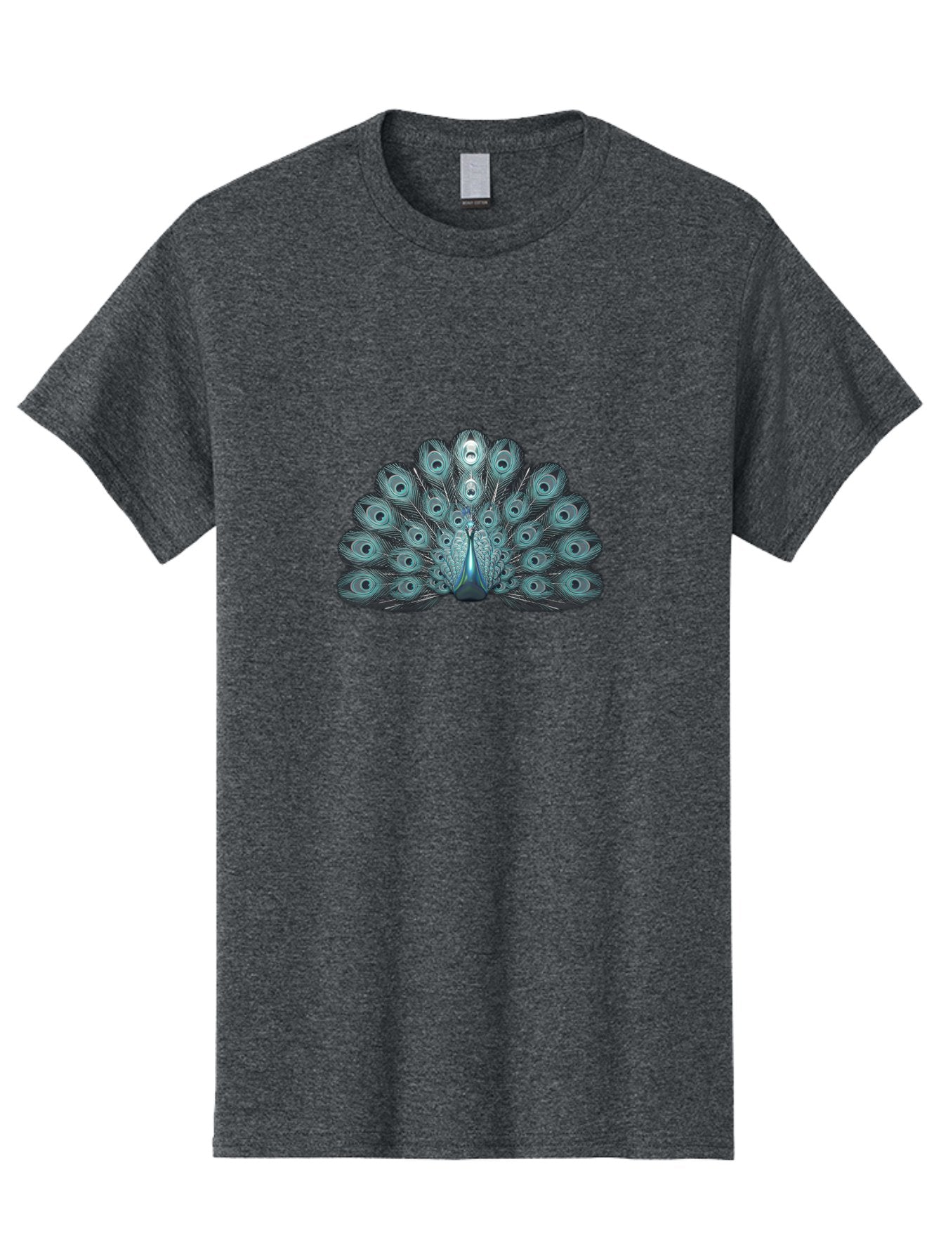 Peacock-6 Men'S Graphic Tee, 100% Cotton, Comfortable Casual Summer Wear, Machine Washable, Peacock, Blue Feathers, Eye Spots, Vibrant Colors, Majestic Bird, Feathered Creature, Ornate Plumage, Wildlife, Exotic Animal, Birdwatching, Bab100 3