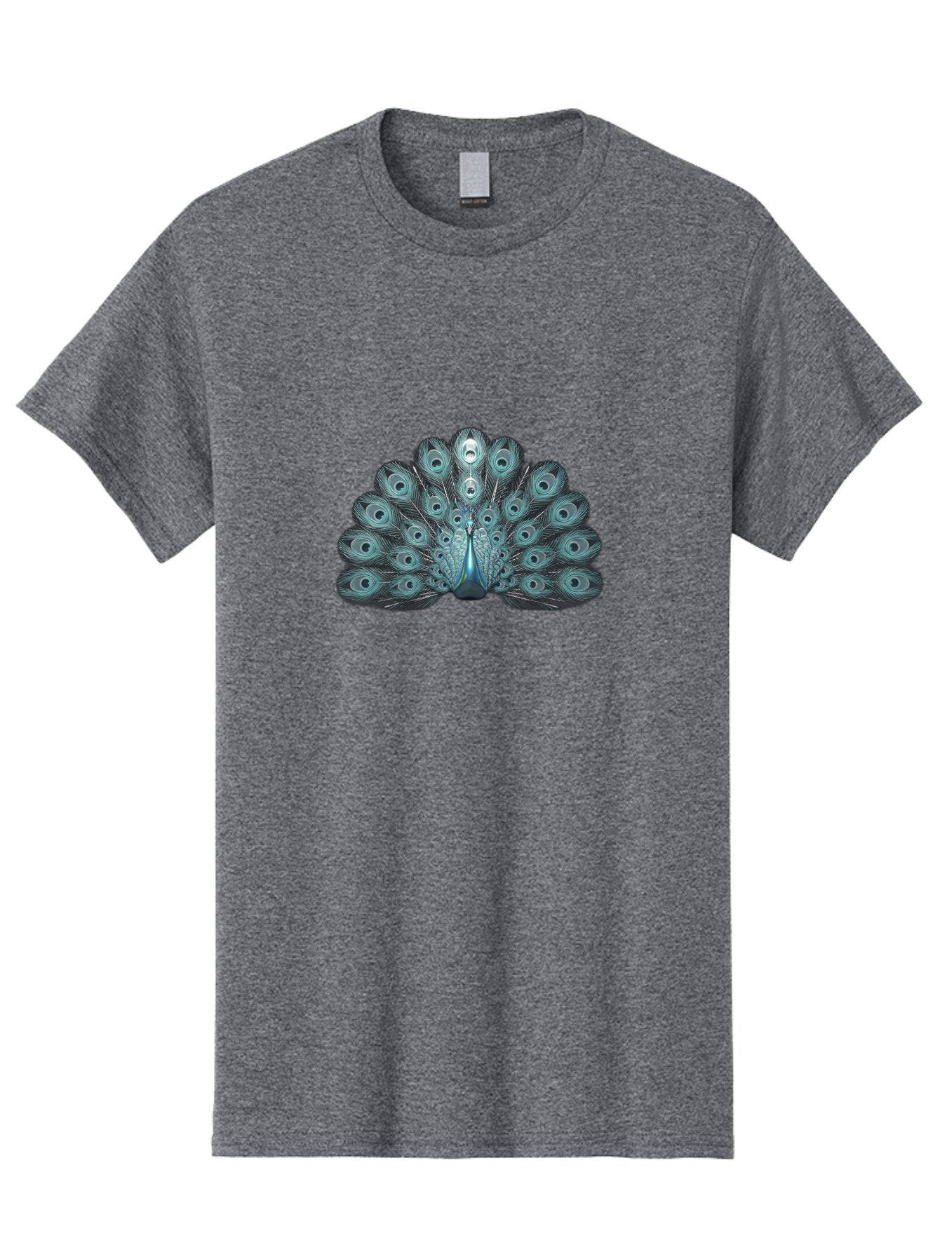 Peacock-6 Men'S Graphic Tee, 100% Cotton, Comfortable Casual Summer Wear, Machine Washable, Peacock, Blue Feathers, Eye Spots, Vibrant Colors, Majestic Bird, Feathered Creature, Ornate Plumage, Wildlife, Exotic Animal, Birdwatching, Bab100
