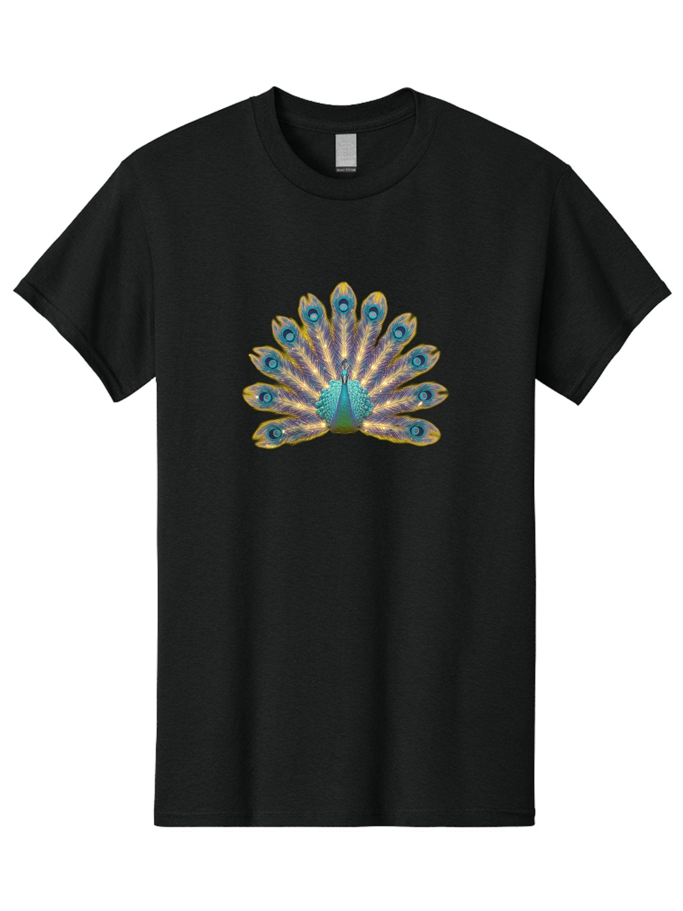 Peacock-7 Men'S Graphic Tee, 100% Cotton, Comfortable Casual Summer Wear, Machine Washable, Vibrant Feathers, Blue And Yellow Plumage, Iridescent Colors, Intricate Patterns, Majestic Bird, Courtship Display, Exotic Wildlife, Bab101 5