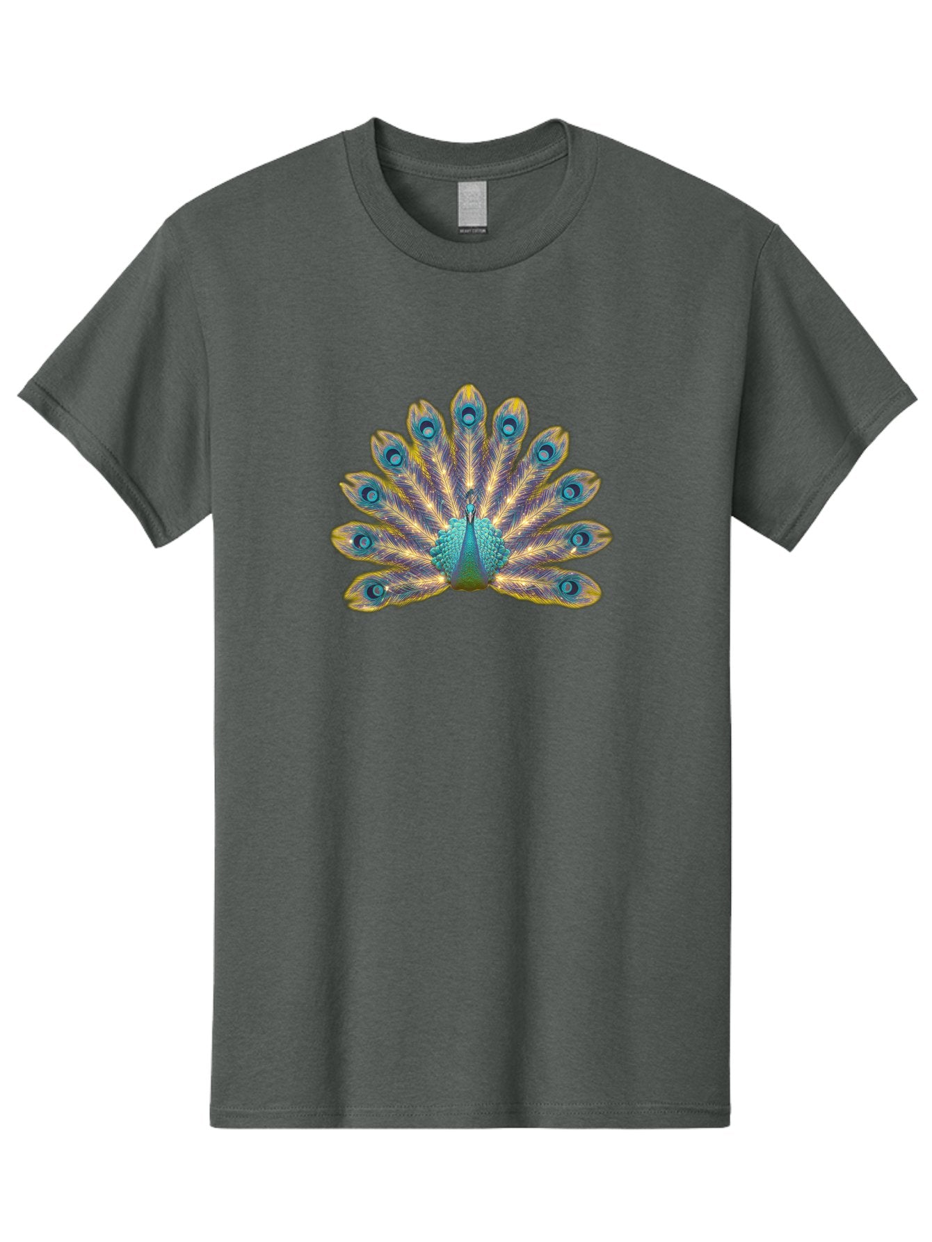 Peacock-7 Men'S Graphic Tee, 100% Cotton, Comfortable Casual Summer Wear, Machine Washable, Vibrant Feathers, Blue And Yellow Plumage, Iridescent Colors, Intricate Patterns, Majestic Bird, Courtship Display, Exotic Wildlife, Bab101 7