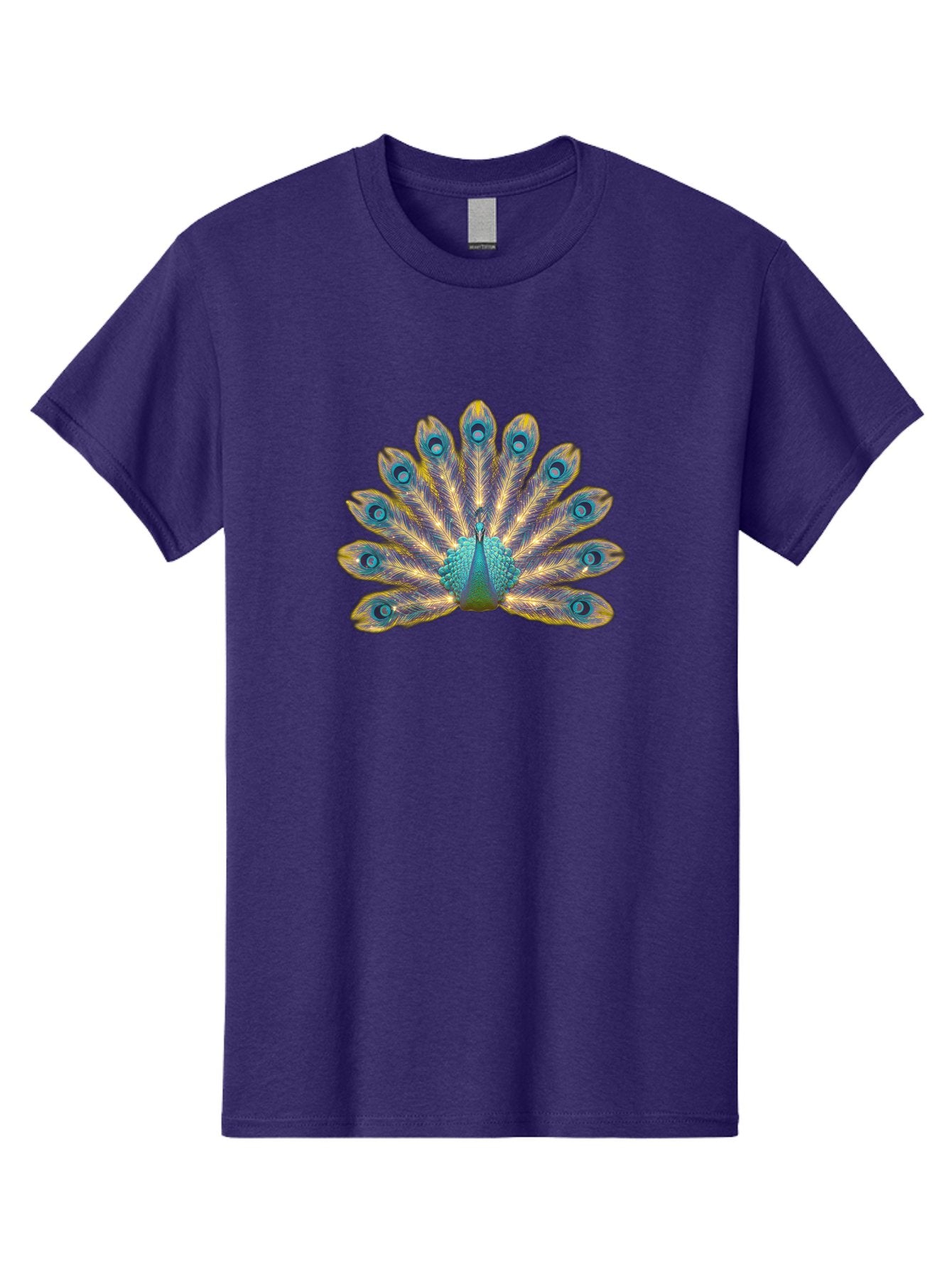 Peacock-7 Men'S Graphic Tee, 100% Cotton, Comfortable Casual Summer Wear, Machine Washable, Vibrant Feathers, Blue And Yellow Plumage, Iridescent Colors, Intricate Patterns, Majestic Bird, Courtship Display, Exotic Wildlife, Bab101 10